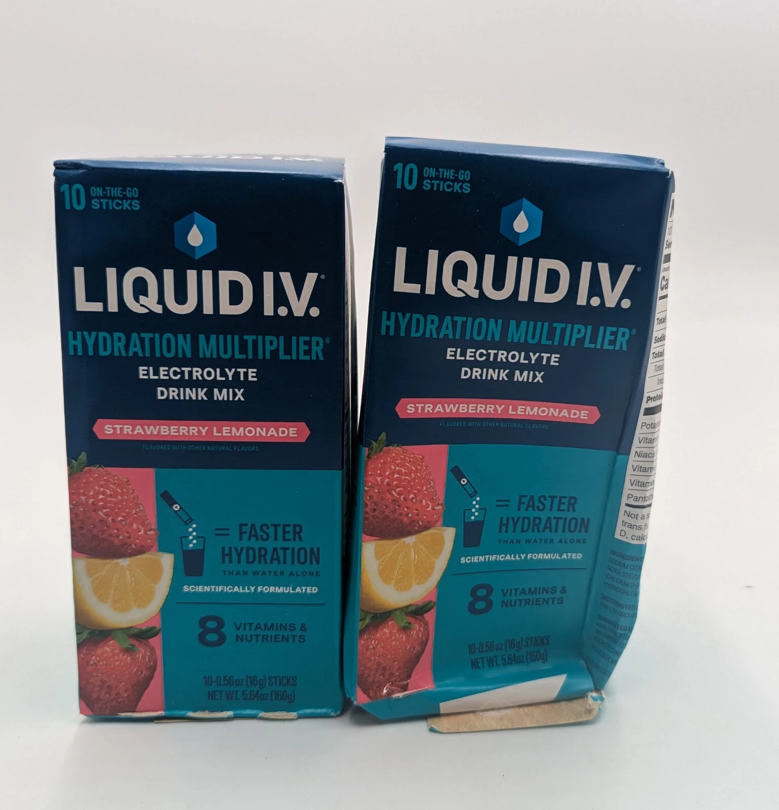 2 PACK OF Liquid I.V. Hydration Multiplier Vegan Powder Electrolyte Supplements