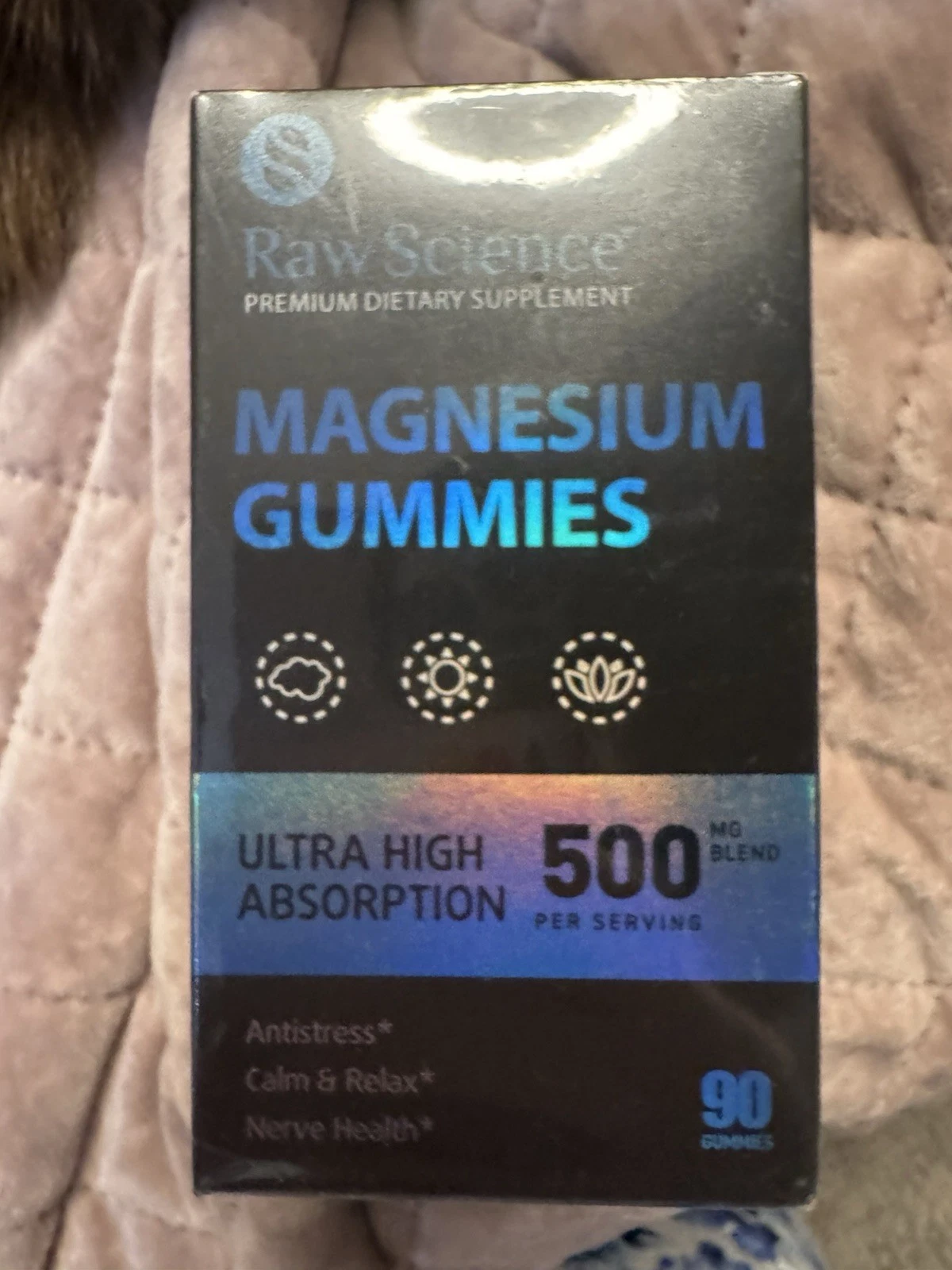 Raw Science Magnesium Gummies - 500mg - 90 ct - Raspberry flavor - 08/2026
