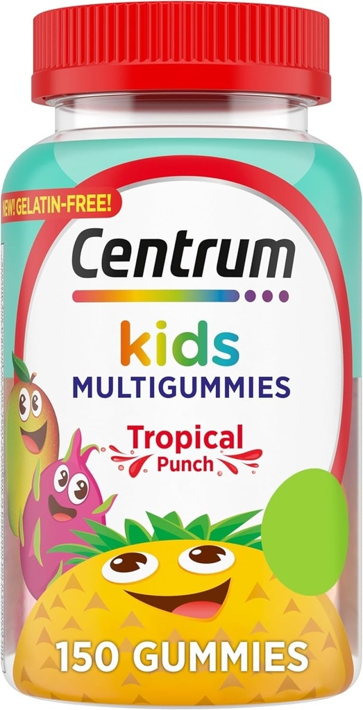Centrum Kids Multivitamin Gummies, Tropical Punch Flavor Made With Natural Flavo
