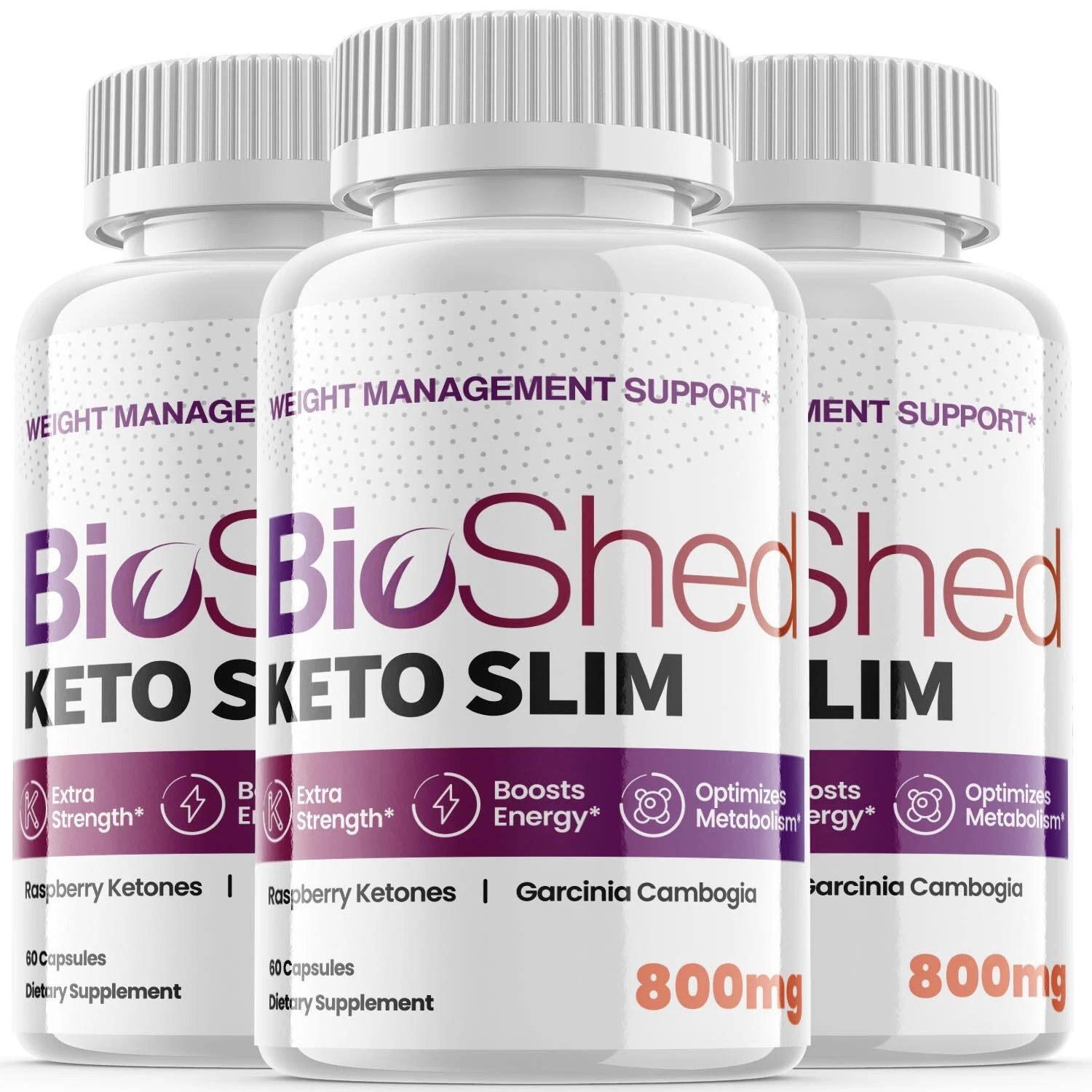 (3 Pack) BioShed Keto Pills - Support Weight Loss, Helps Fat Burn - 180 Capsules