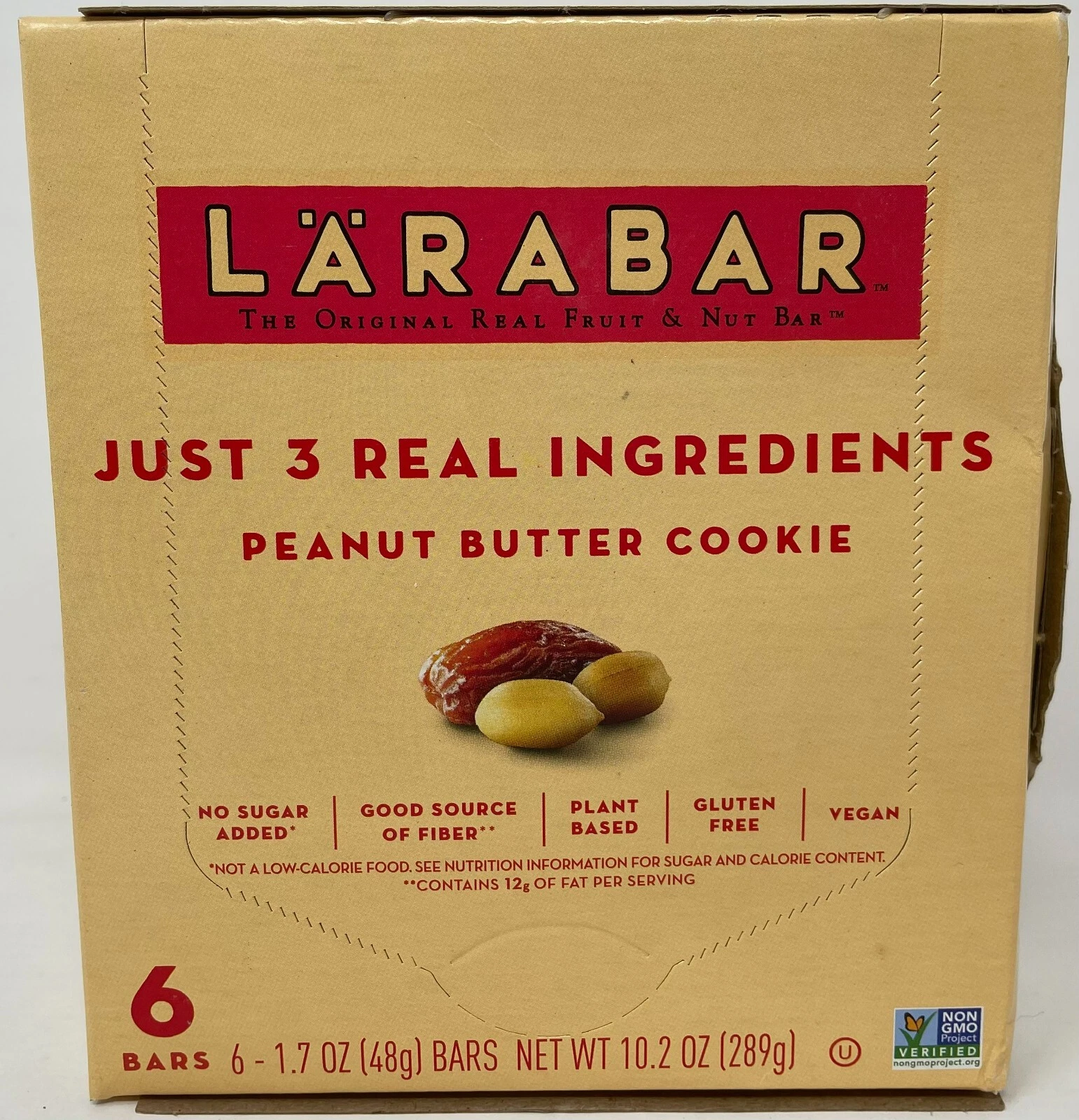 New box of 6 LaraBar Peanut Butter Cookie Lara Bar