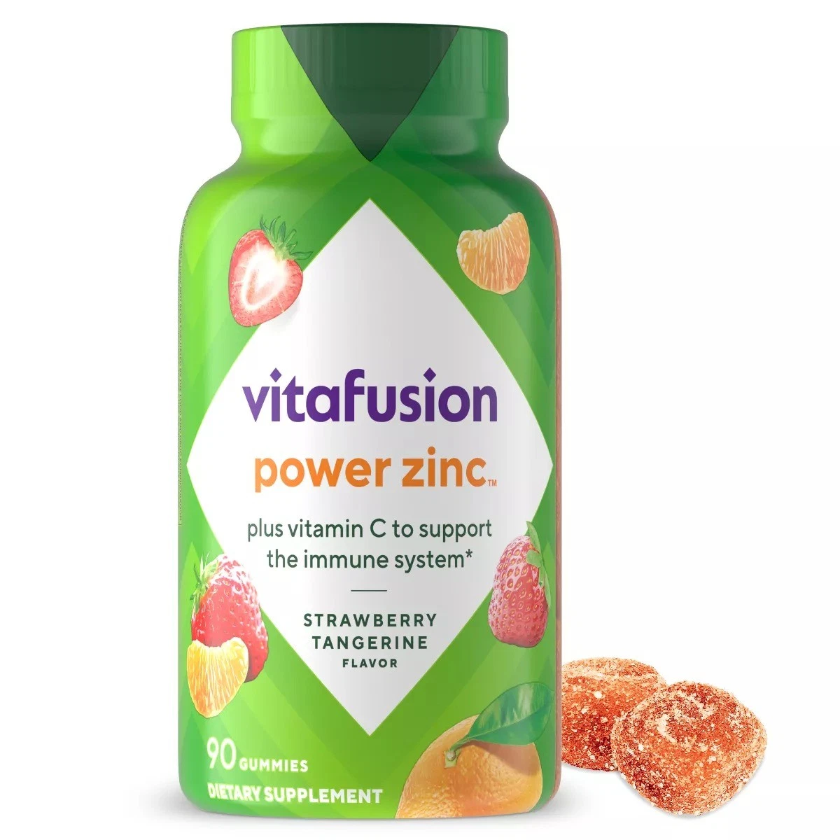 Vitafusion Power Zinc Gummy Vitamin Immune Support-Strawberry Tangerine Flavored