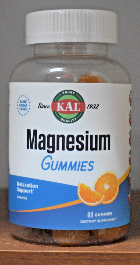 Kal Magnesium Citrate Gummies 60 Gummies Orange Flavor Gummy Relaxation Support
