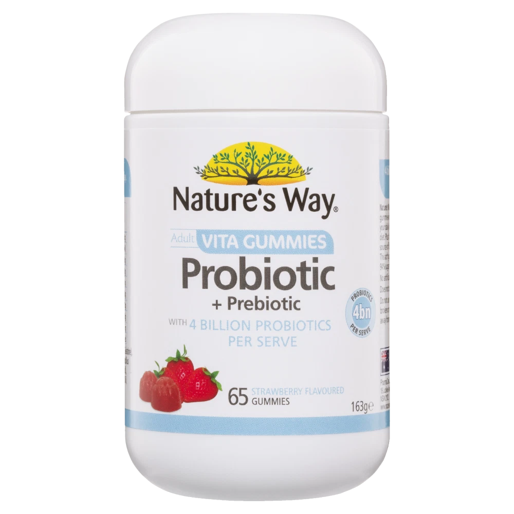 Nature's Way Adult Vita Gummies Probiotic + Prebiotic 65 Gummies 4bn Probiotic