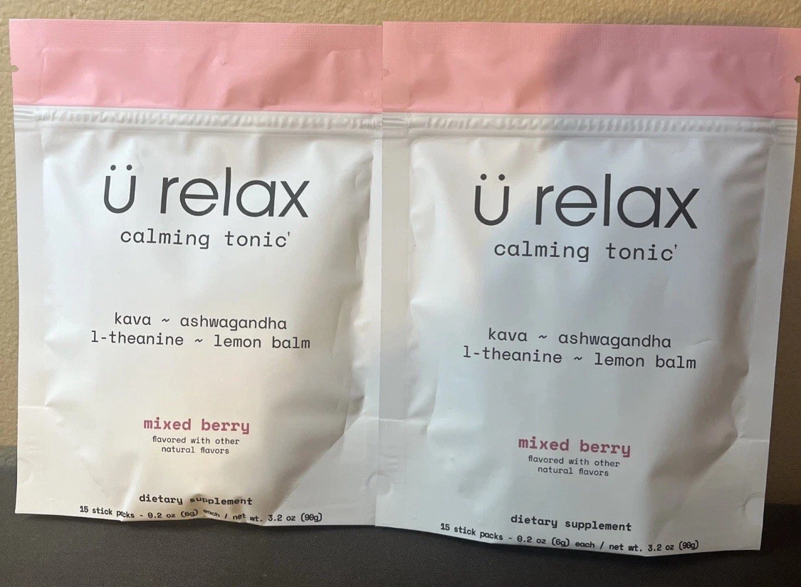 2 Unopened U Relax Calming Tonic 30 Packets MIXED BERRY Flavor - New