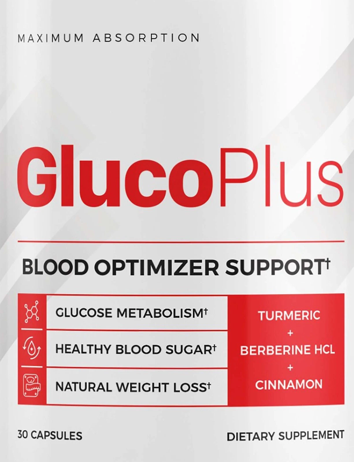 GlucoPlus Blood Health Support & Optimizer Supplement 30 Capsules Gluco Plus