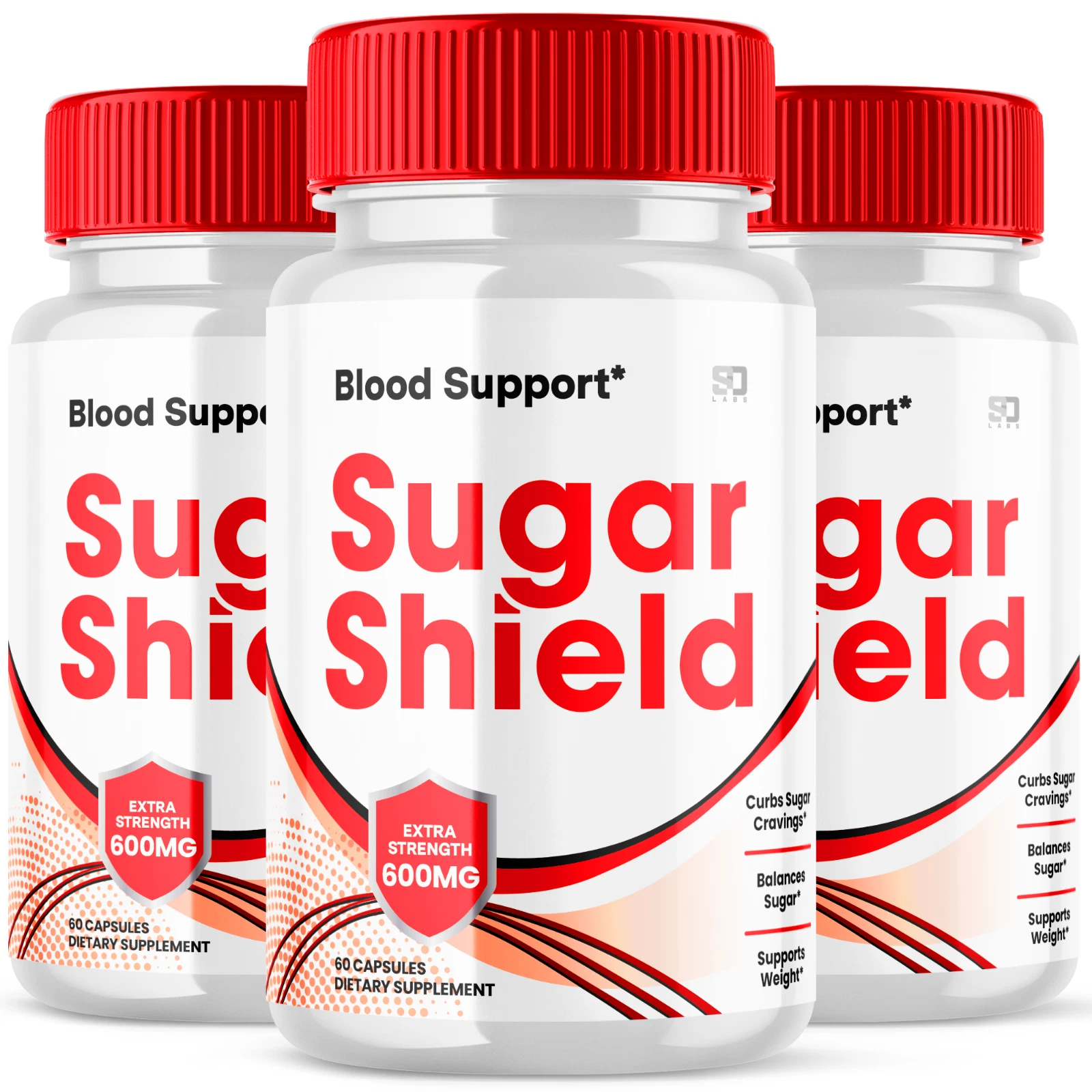(3 Pack) Sugar Shield Blood Support, Sugar Shield Blood Flow (180 Capsules)