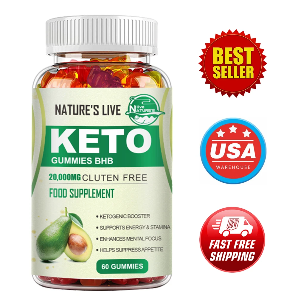 Keto Slimming Gummies 20,000mg Apple Cider Vinegar ACV Weight Loss 60 Gummy USA
