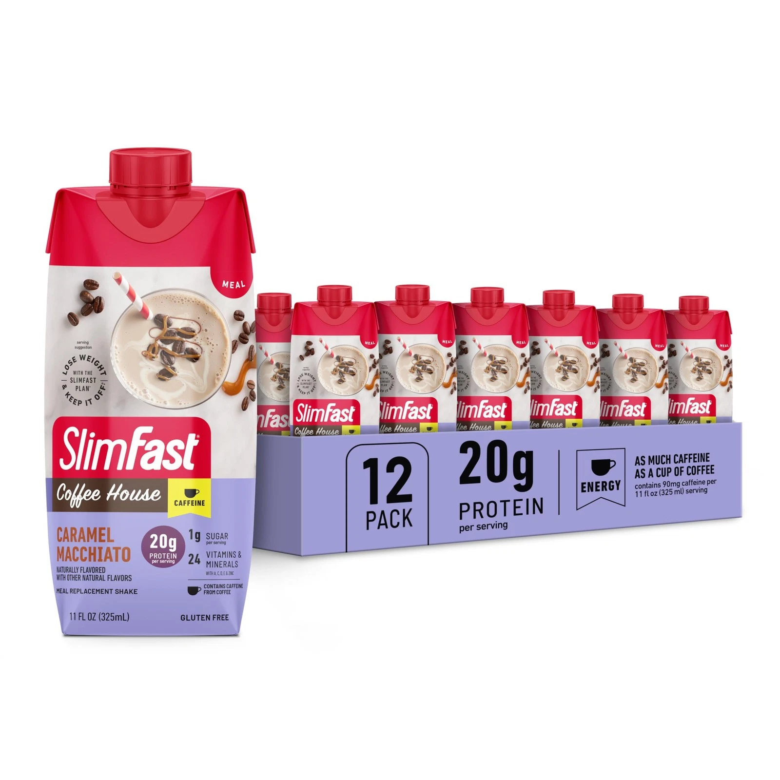 Caramel Macchiato Protein Shake, 20g Protein, Low Carb & Sugar, 12 Count