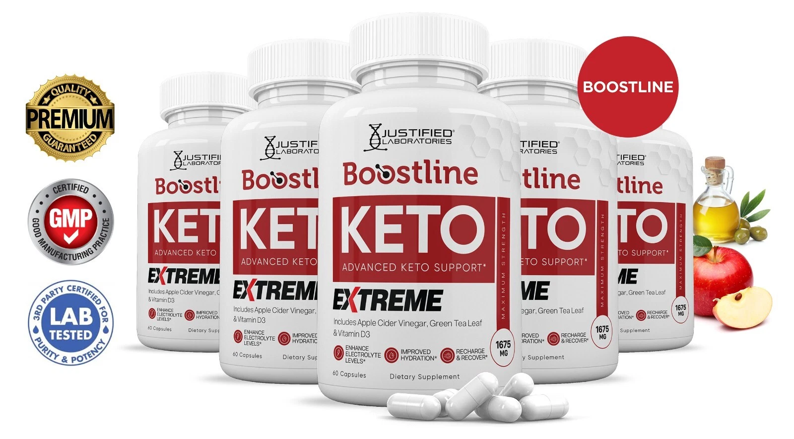 Boostline Keto ACV Extreme Pills 1675 MG Stronger Than Gummies Keto Support 5Pk