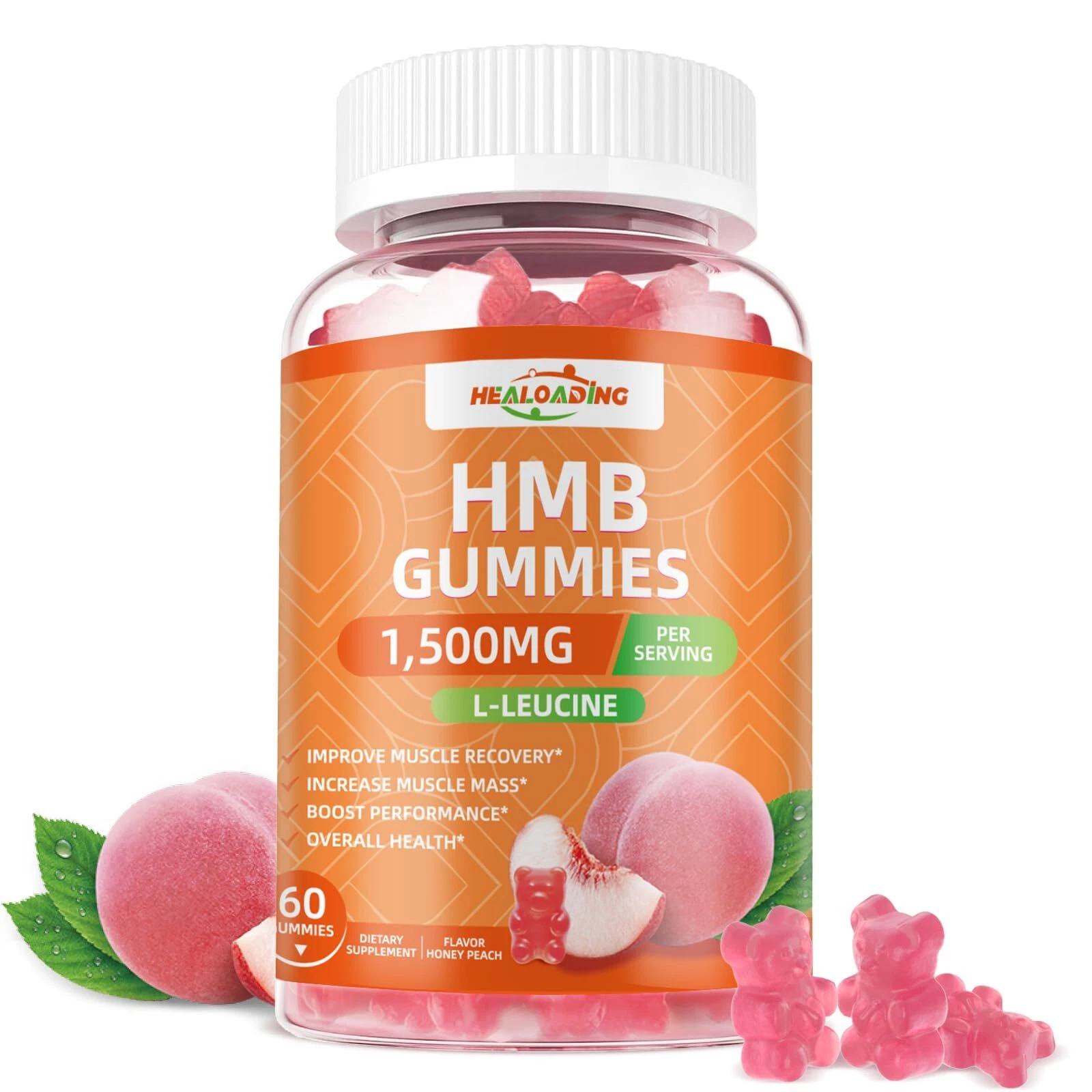 HEALOADING HMB and Leucine Gummies Supplements HMB Supplement and Leucine Ami...