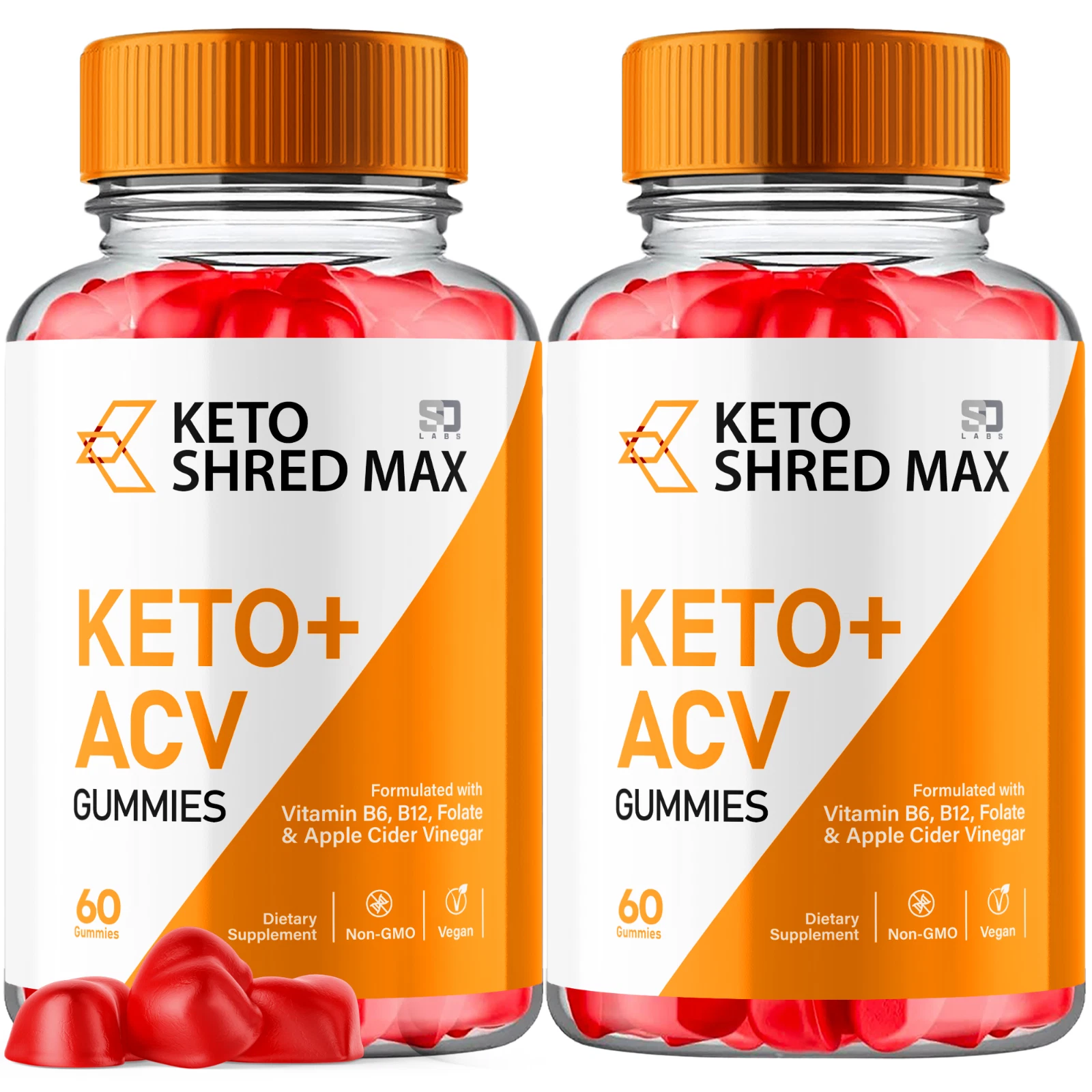(2 Pack) Keto Shred Max Gummies, Keto Shred Max Keto + ACV Gummies (120 Gummies)