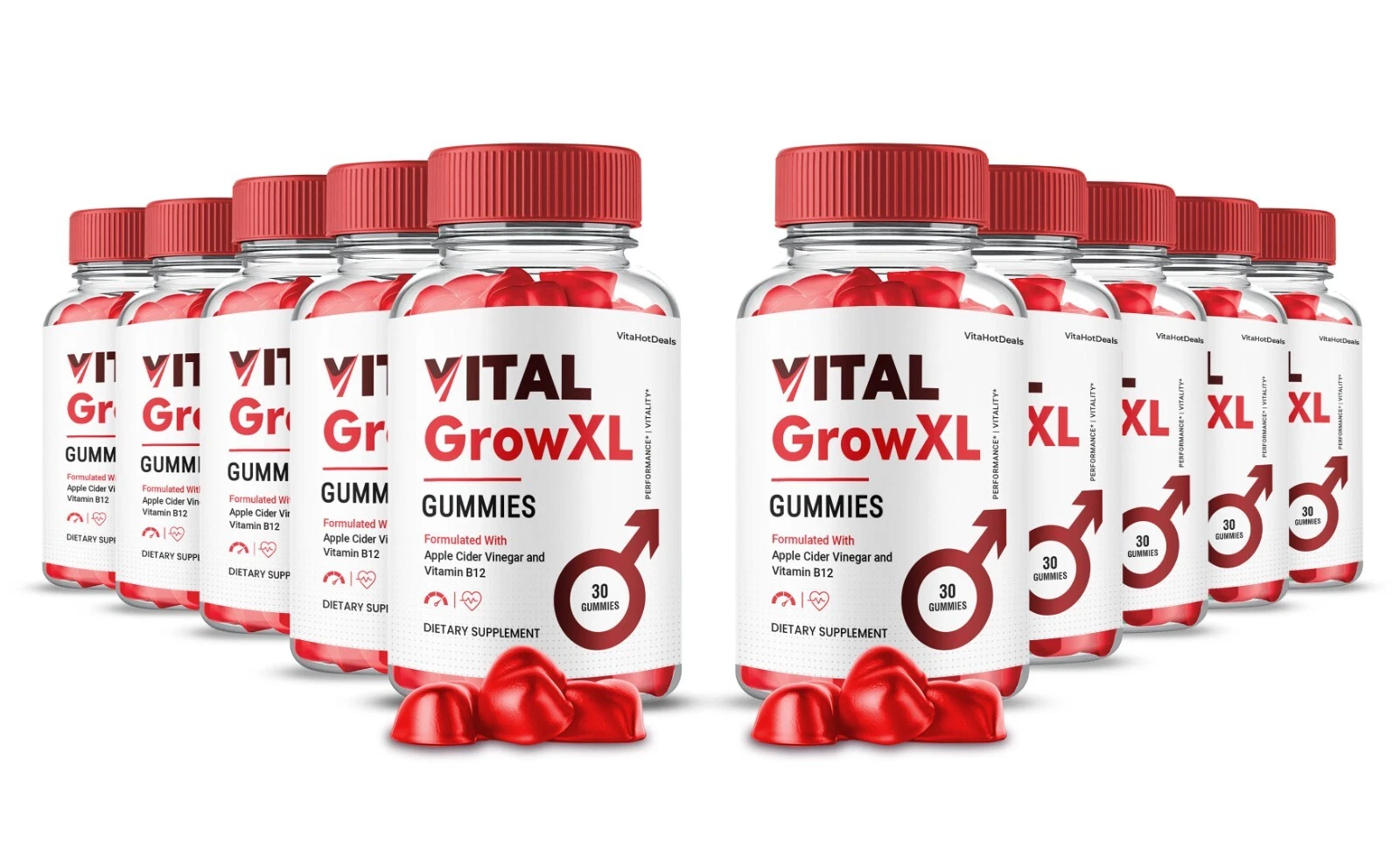 Vital Grow XL Gummies For Men, Vital Grow XL Max Strength Formula (10 Pack)
