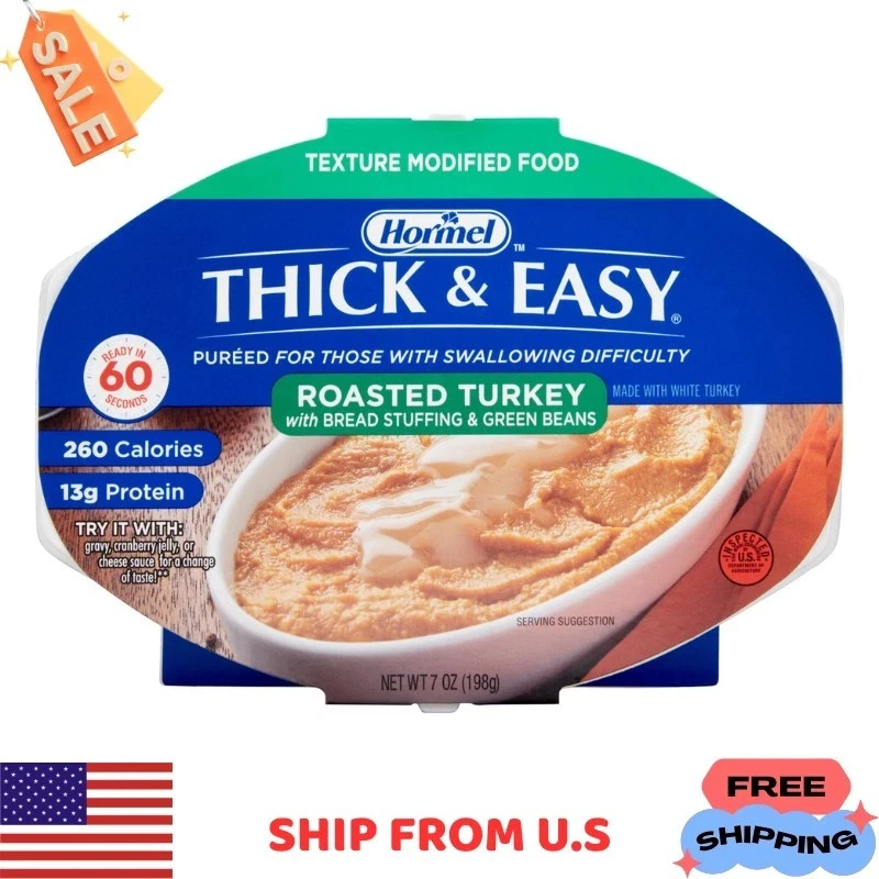 Thick & Easy 60749 Purees Microwave Meal Roasted Turkey Dinner 7 oz 7 Ct