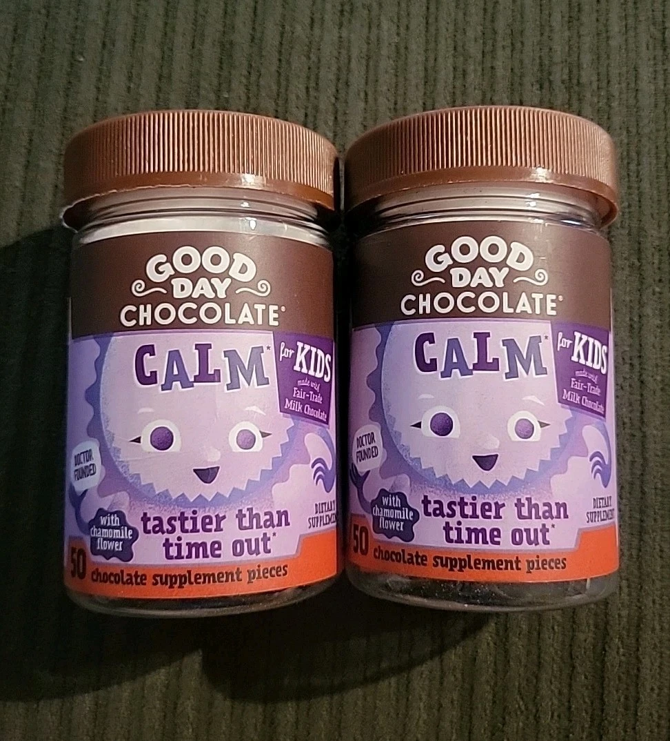 (2) Good Day Chocolate Calm For Kids (50 Pieces Each) ~EXP: 12/25