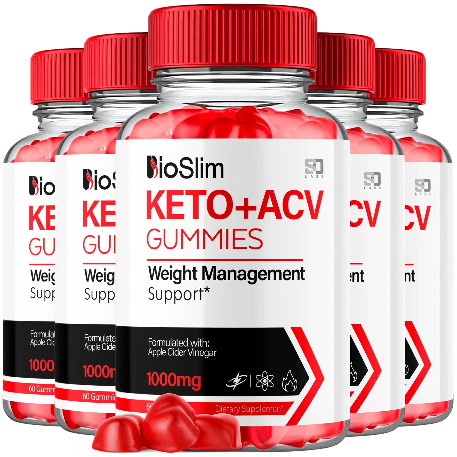 BioSlim Keto ACV Gummies - Enhance Energy and Support Fat Burn (5 Pack)