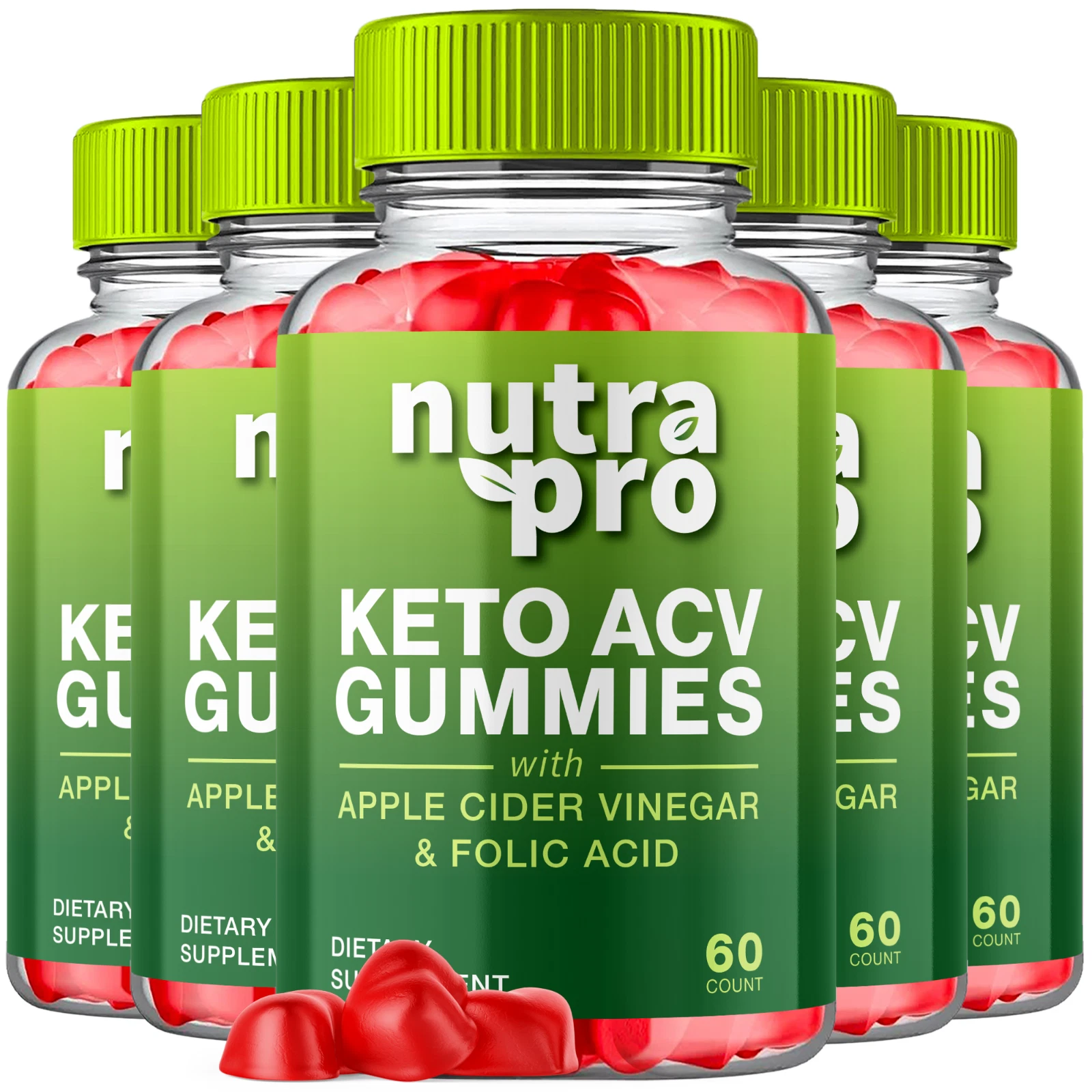 5 Pack Nutra Pro Keto ACV Gummies Maximum Strength Vitamin Formula, 300 Gummies
