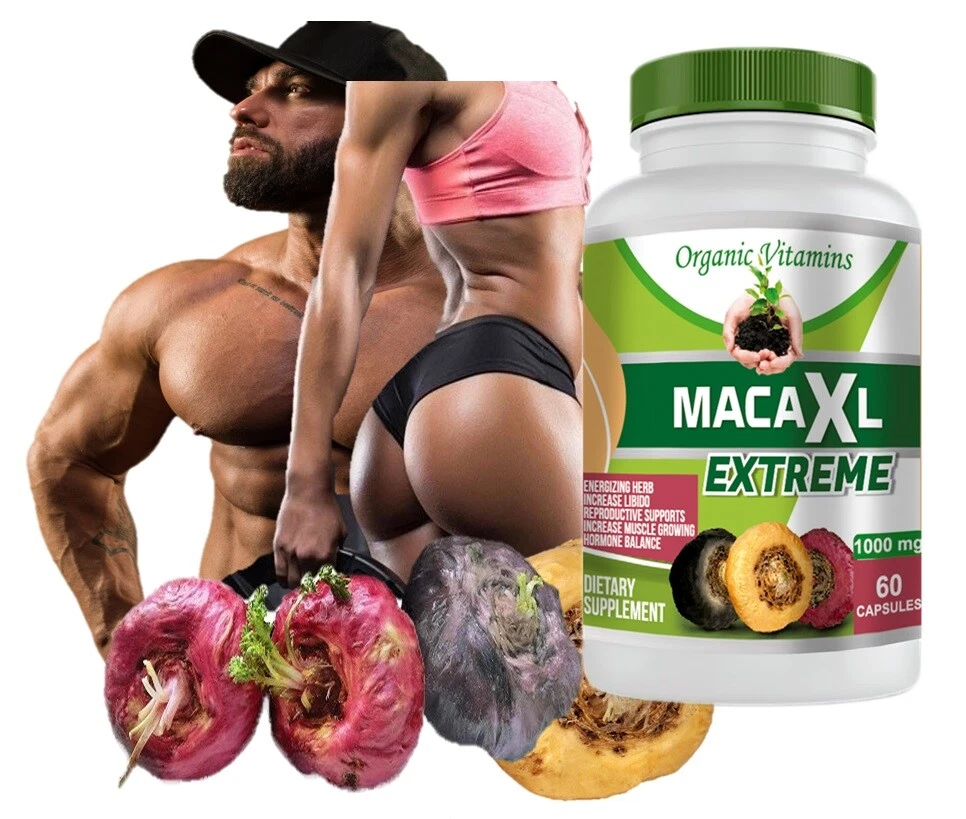 Organic Black Red Yellow MACA ROOT Powder Capsules For Men Women 60 EXTREME