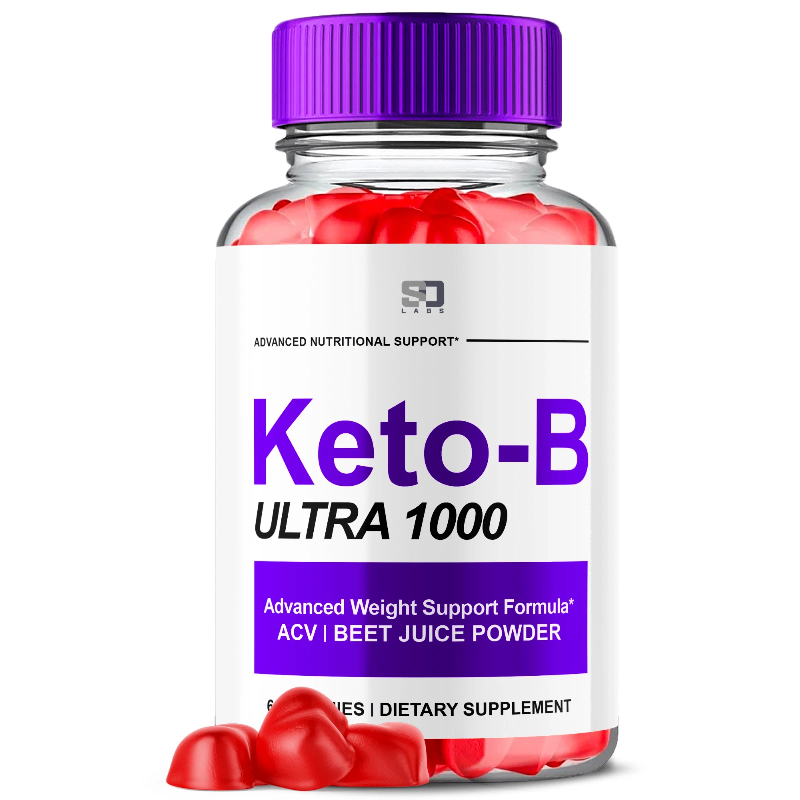 Keto-B Advanced ACV Weight Loss Gummies for Fat Burning and Energy (1 Pack)