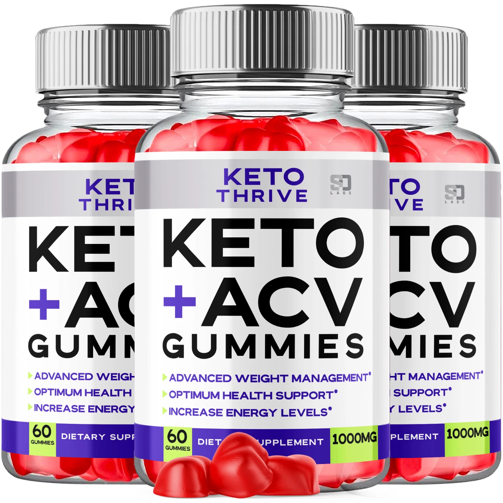 (3 Pack) Keto Thrive Keto Gummies, Ketothrive ACV Keto Weight Loss (180 Gummies)