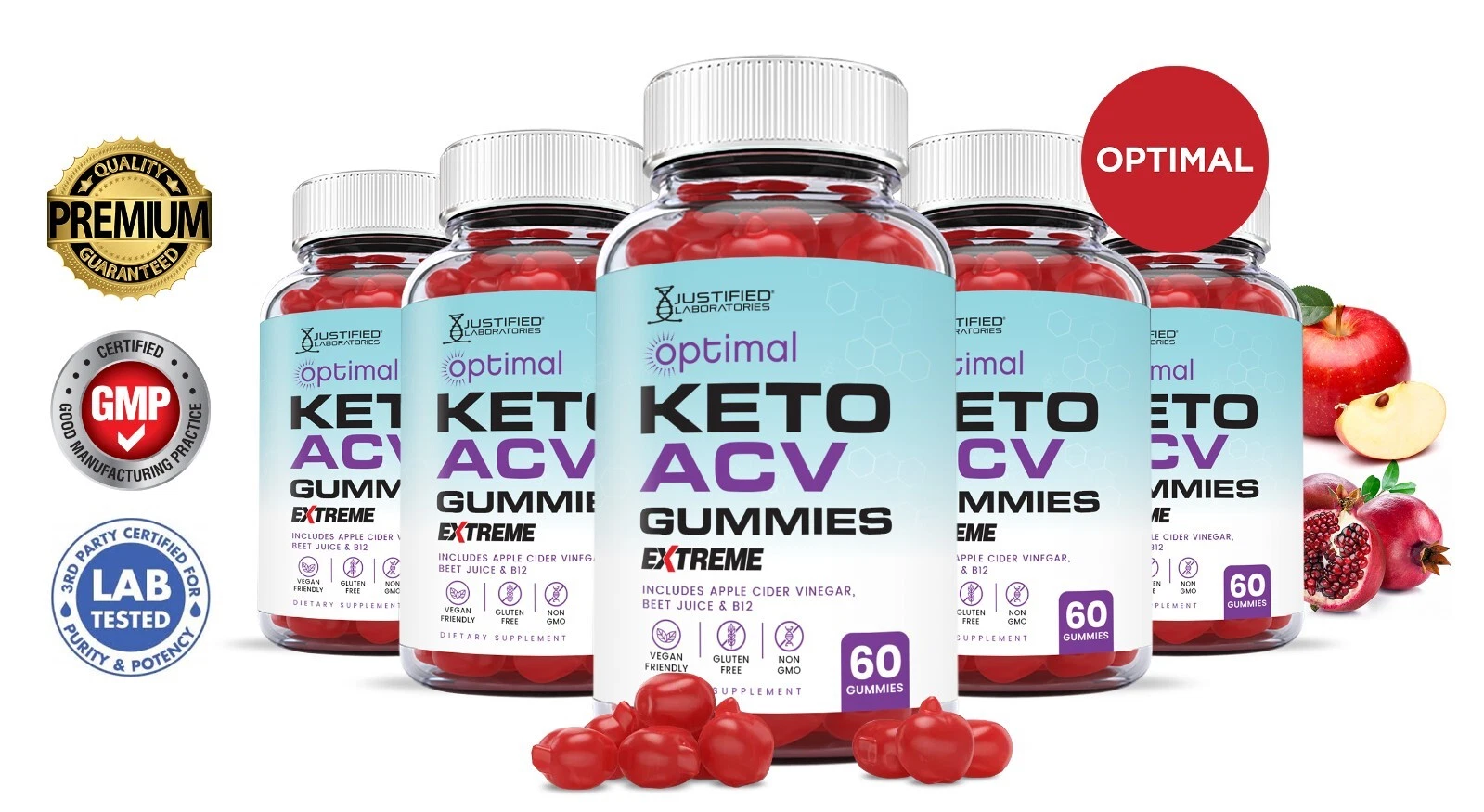 Optimal Keto Extreme ACV Gummies 2000MG Apple Cider Vinegar 300 Gummys