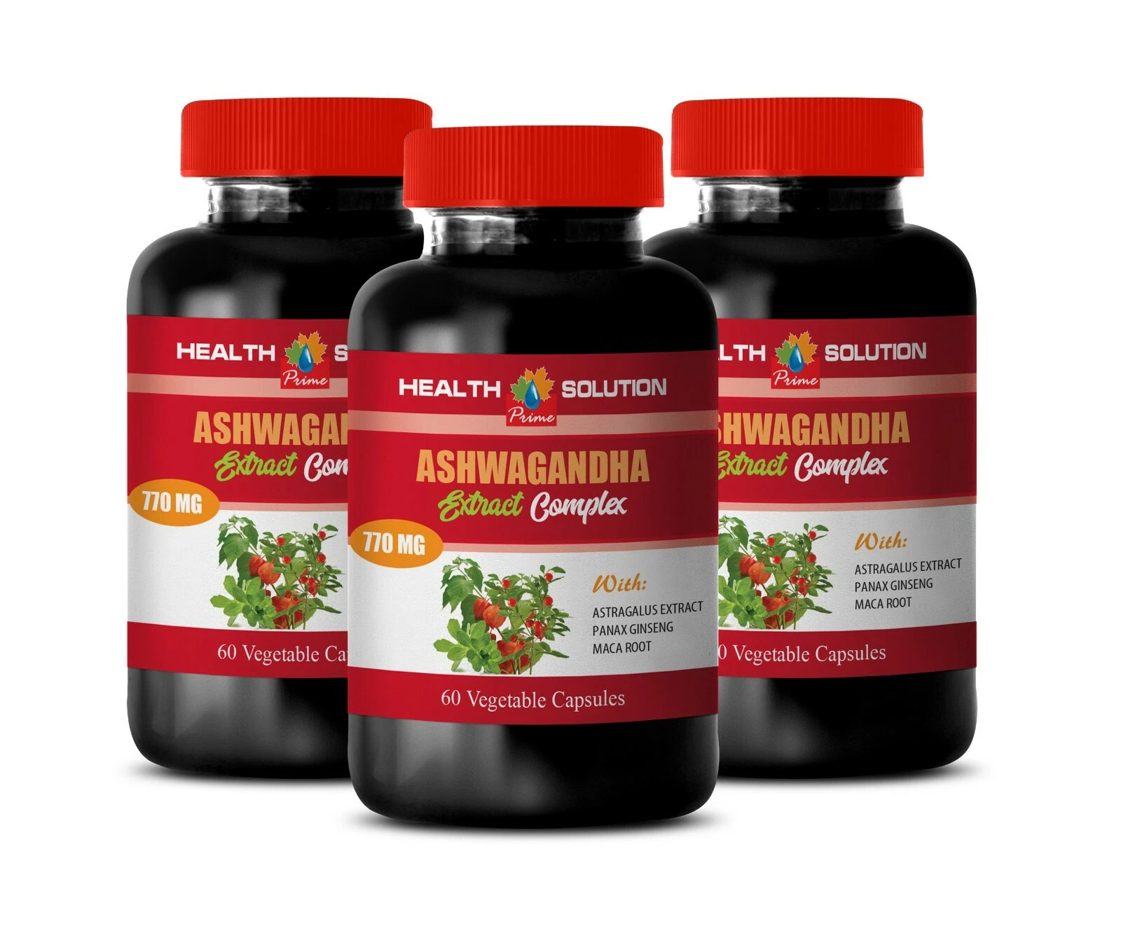 indian ginseng extract, ASHWAGANDHA ROOT 770mg, anxiety relief, heart health 3B