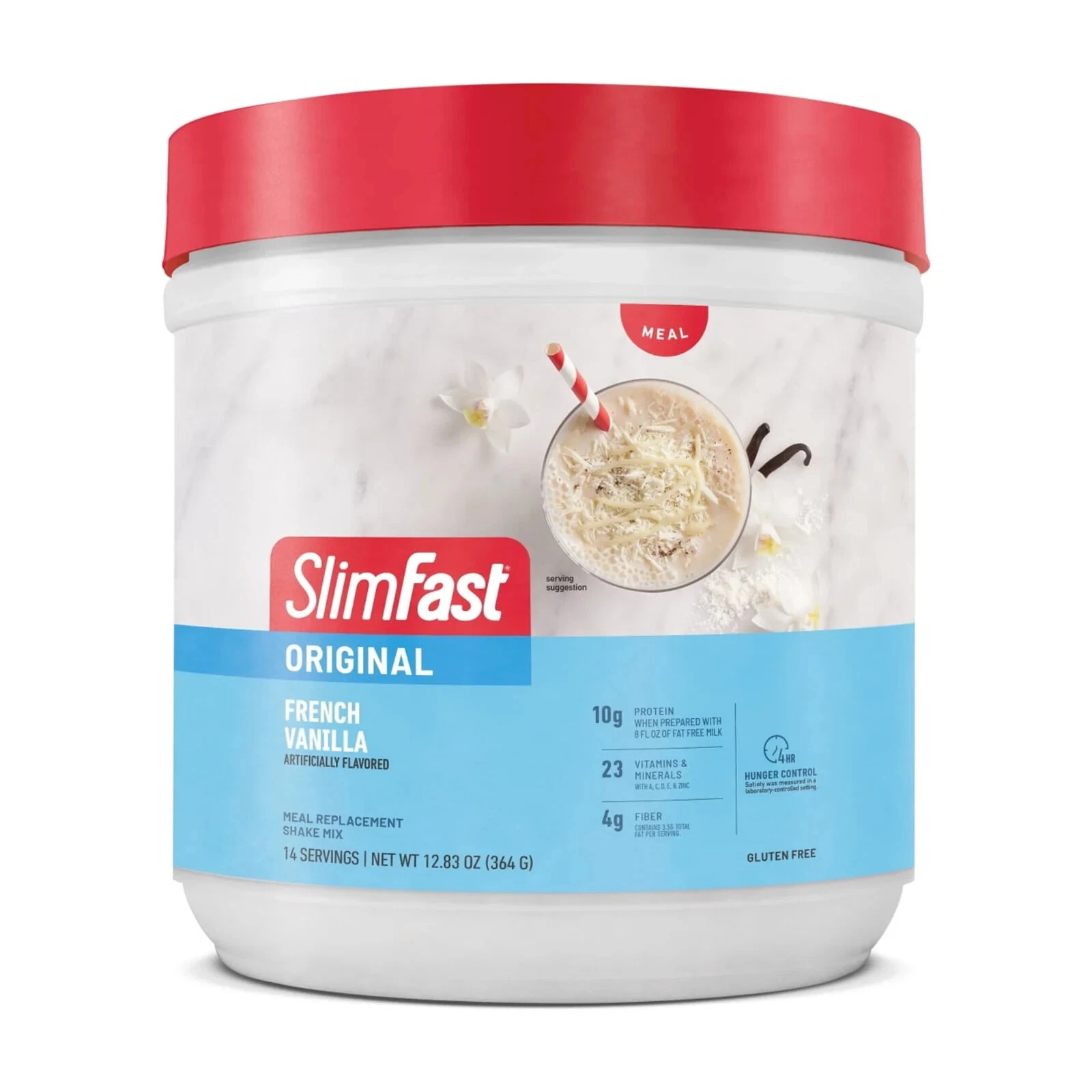 SlimFast Original Meal Replacement Shake Powder, French Vanilla, 12.83 oz, 14...