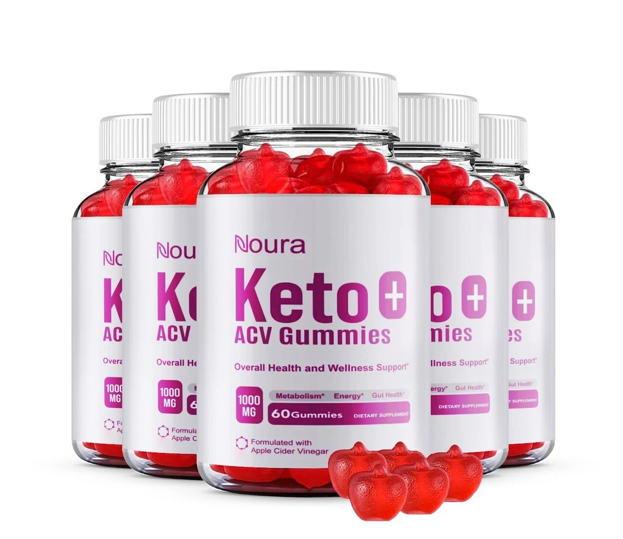 (5 Pack) Noura Keto + ACV Gummies for Advanced Weight Loss and Energy