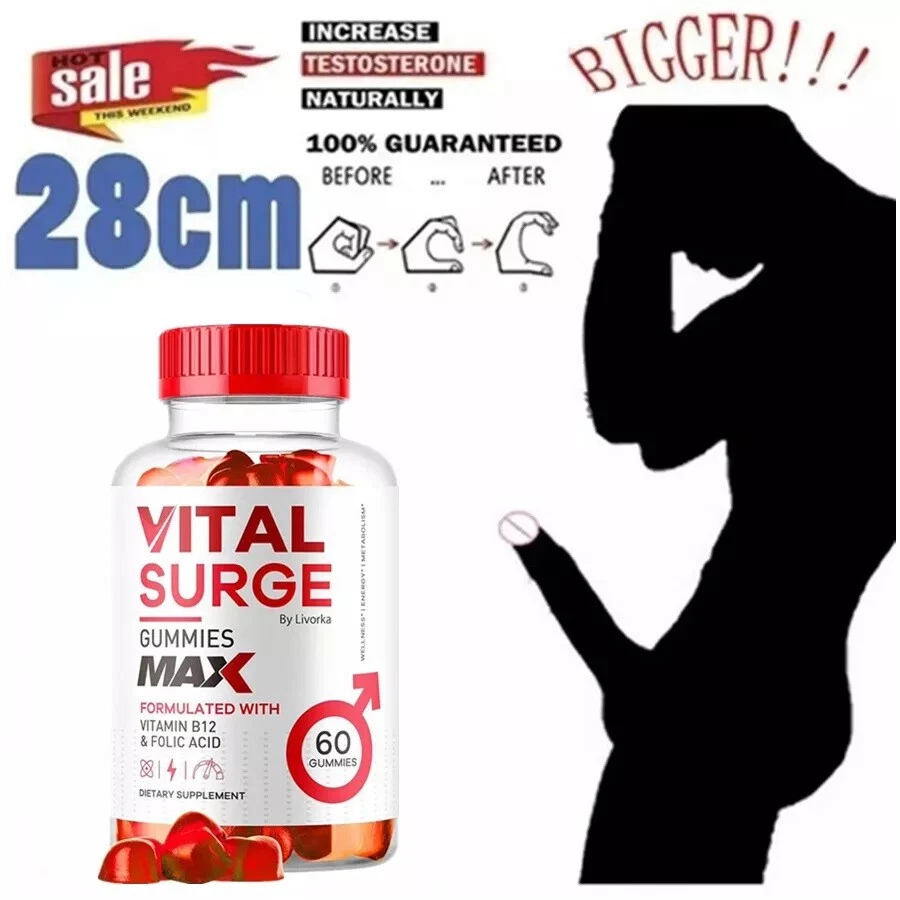 Vital Surge Male Gummies: Max Strength, Advanced Formula, 60-Count 1/2/3 Pack