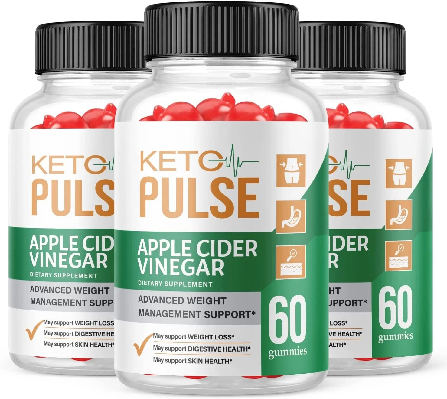 3 Pack - Keto Pulse ACV Gummies - Vegan, Weight Loss Supplement - 180 Gums