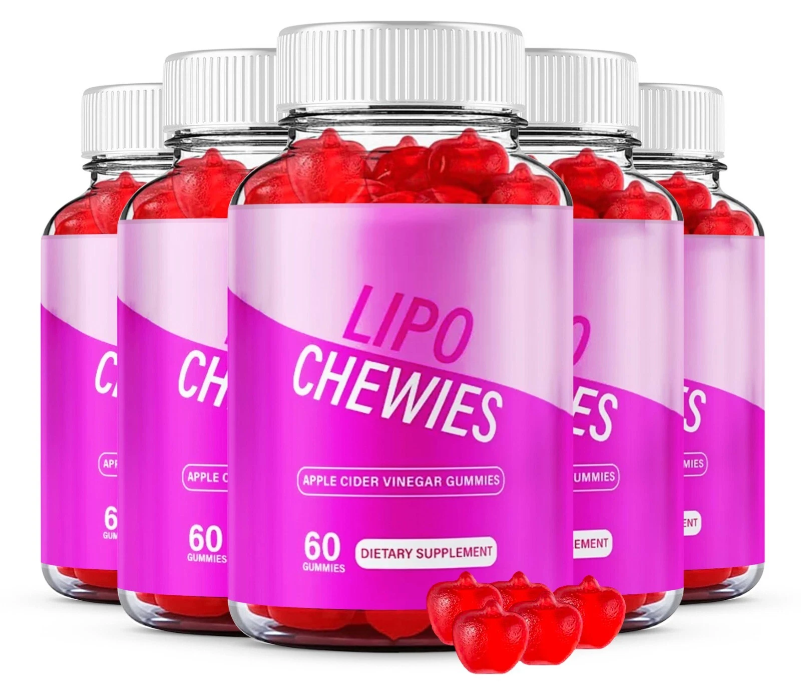 Lipo Chewies Gummies LipoChewies Max Strength Supplement ( 5 Pack )