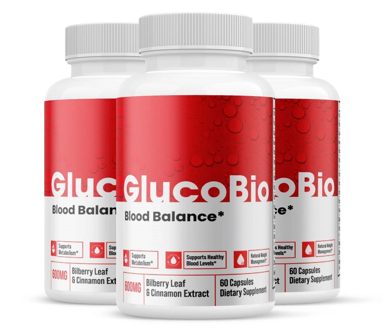 (3 Pack) Glucobio Advanced Health & Wellness Blood Support Pills (180 Capsules)