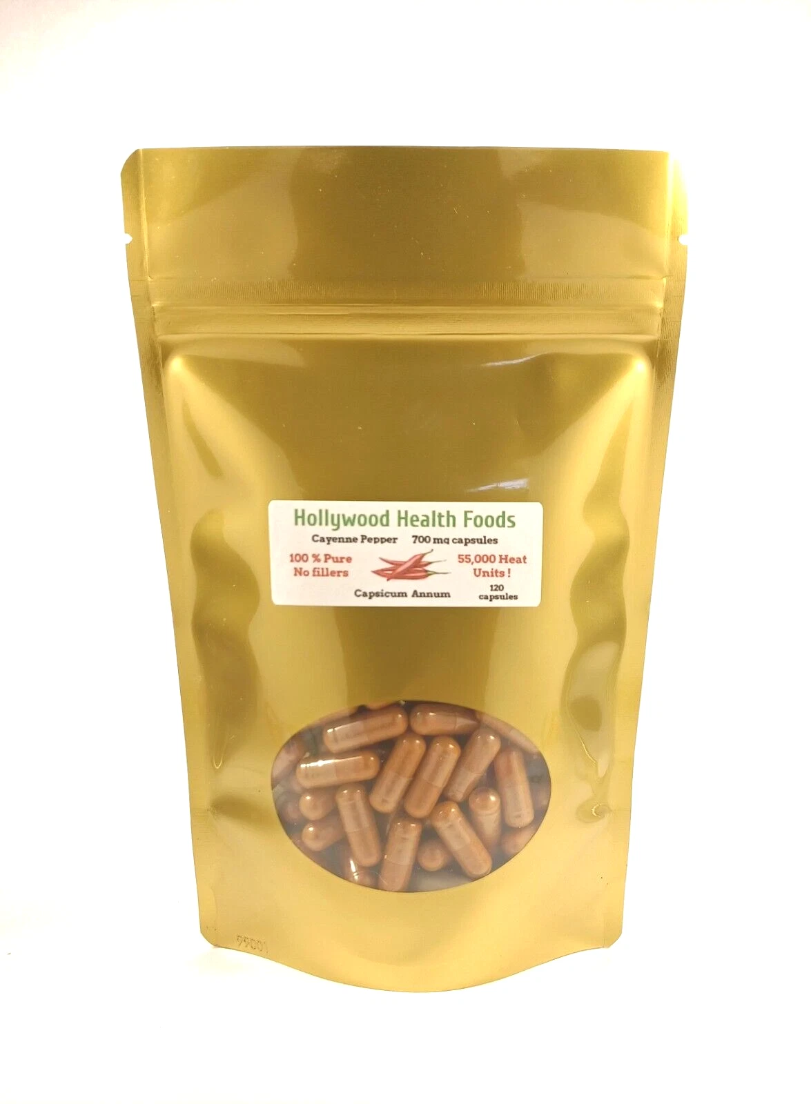 Cayenne Pepper Powder 120 Capsules 700 mg Pure No Fillers or No Additives