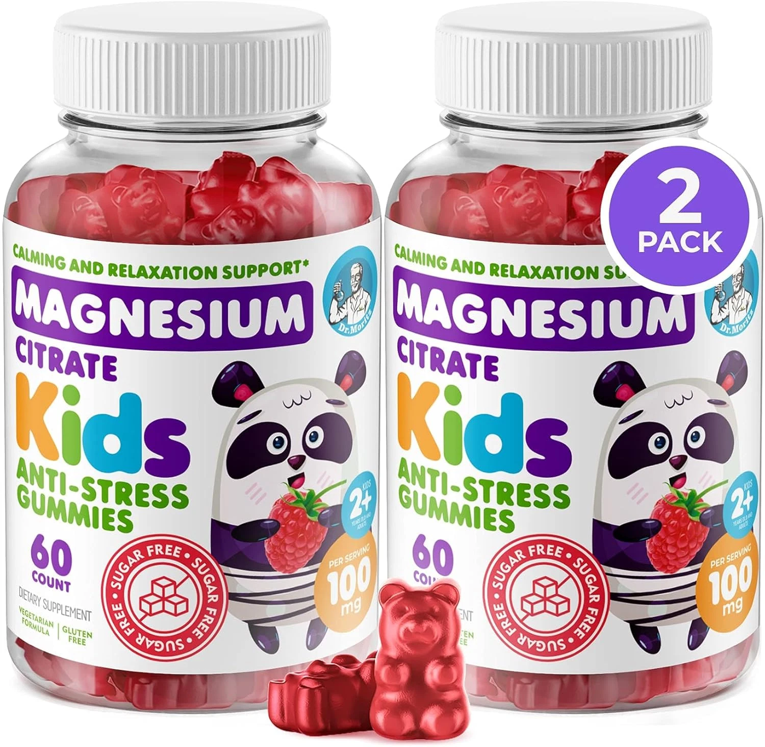 Sugar-Free Calm Magnesium Gummies for Kids and Adults - Non-Gmo Magnesium Citrat