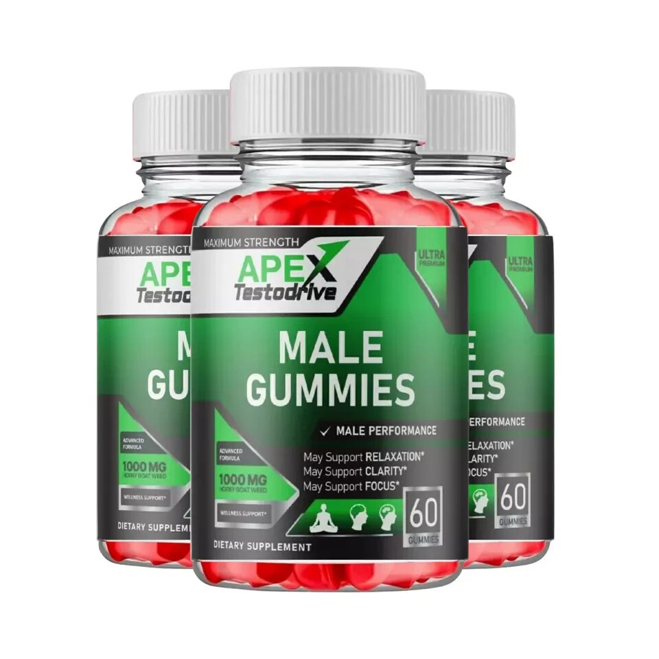 Apex Testodrive Male Gummies Male Performance Supplements (180 Gummies) 3-Pack
