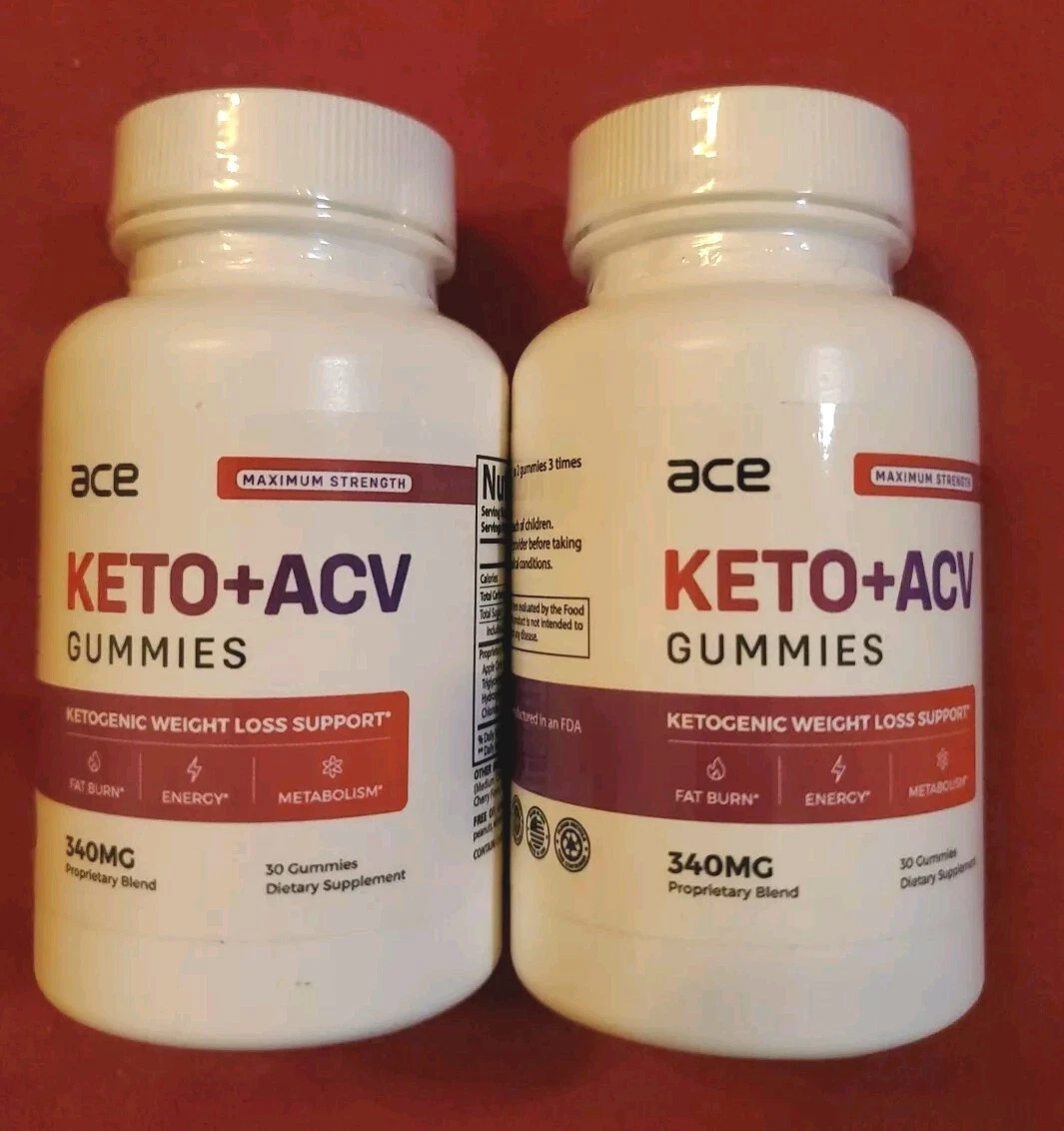 Lot ACE Keto ACV Gummies Ketogenic Weight Loss Expire AUG 2025 Sealed! X2