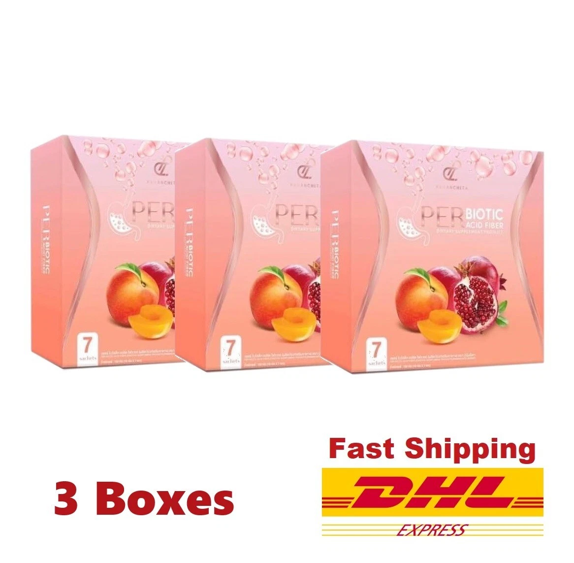 3 x Per Biotic Acid Fiber Pomegranate Detox Weight Management Nature Bright Skin