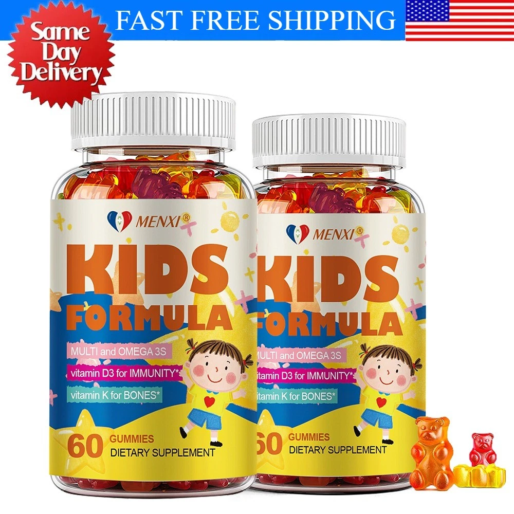 (2 Packs)Kids Multivitamins Gummy - Immune Support & Strong Bones - Non-GMO