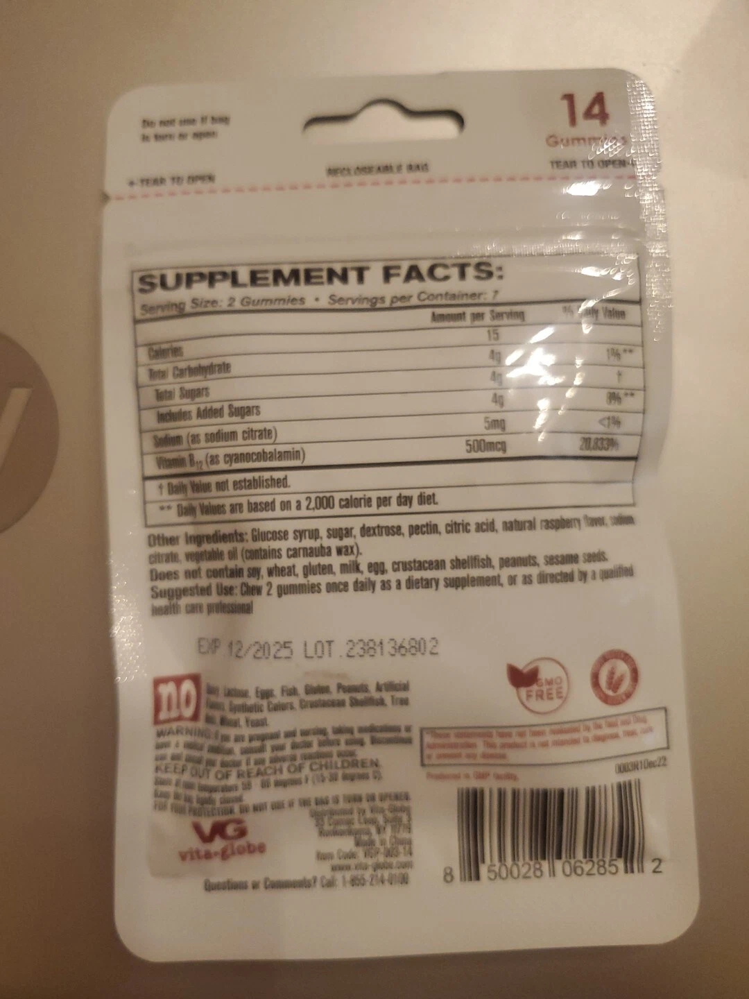 Vita Globe Gummies Vitamin B12 Extra Strength Energy & Cognitive Health