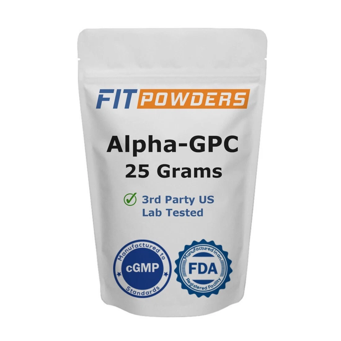 FitPowders Alpha-GPC Powder 25 Grams - 3rd Party Tested: Non-GMO, with Scoop
