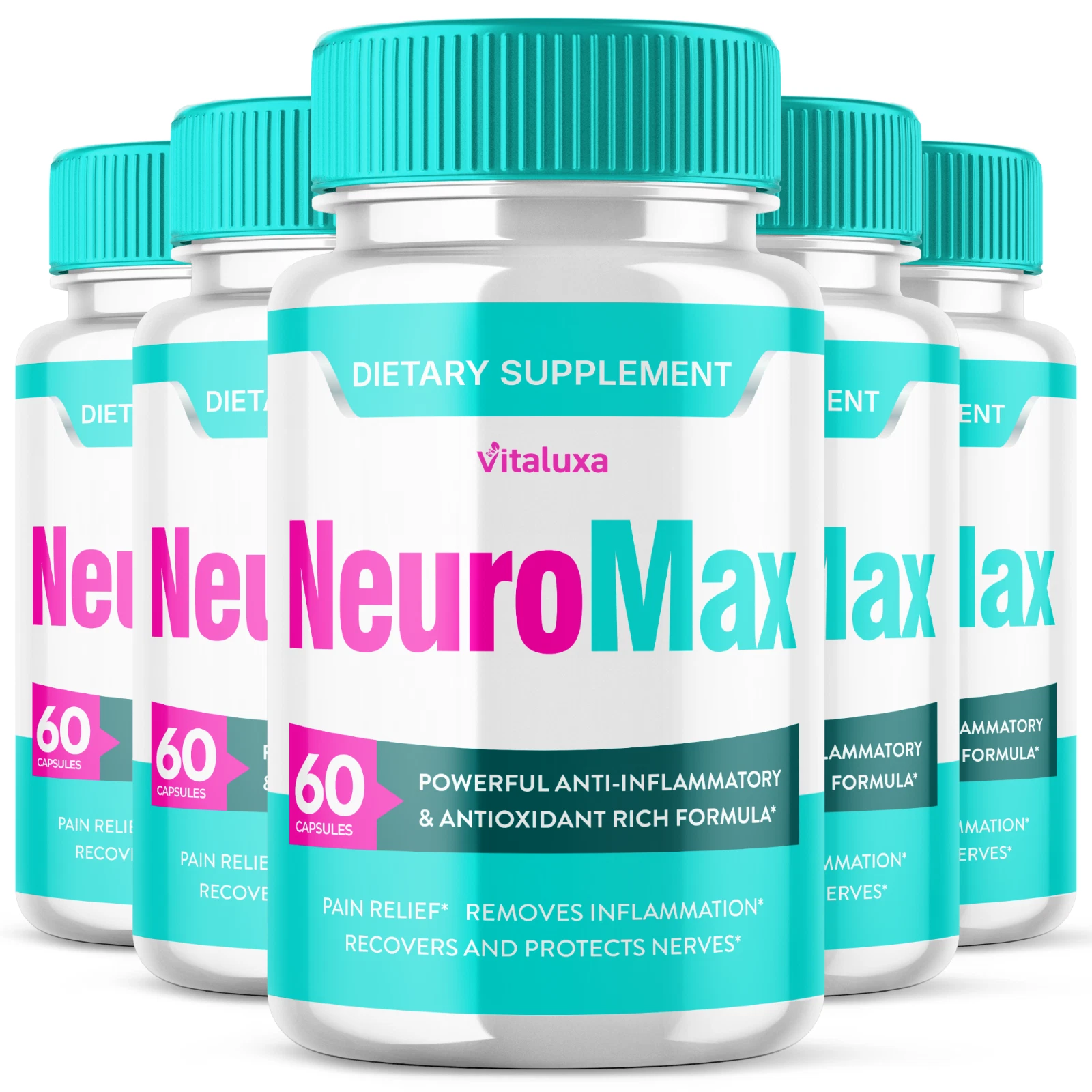 (5 Pack) NeuroMax Pills with Natural Formula for Brain Supplement (300 Capsules)