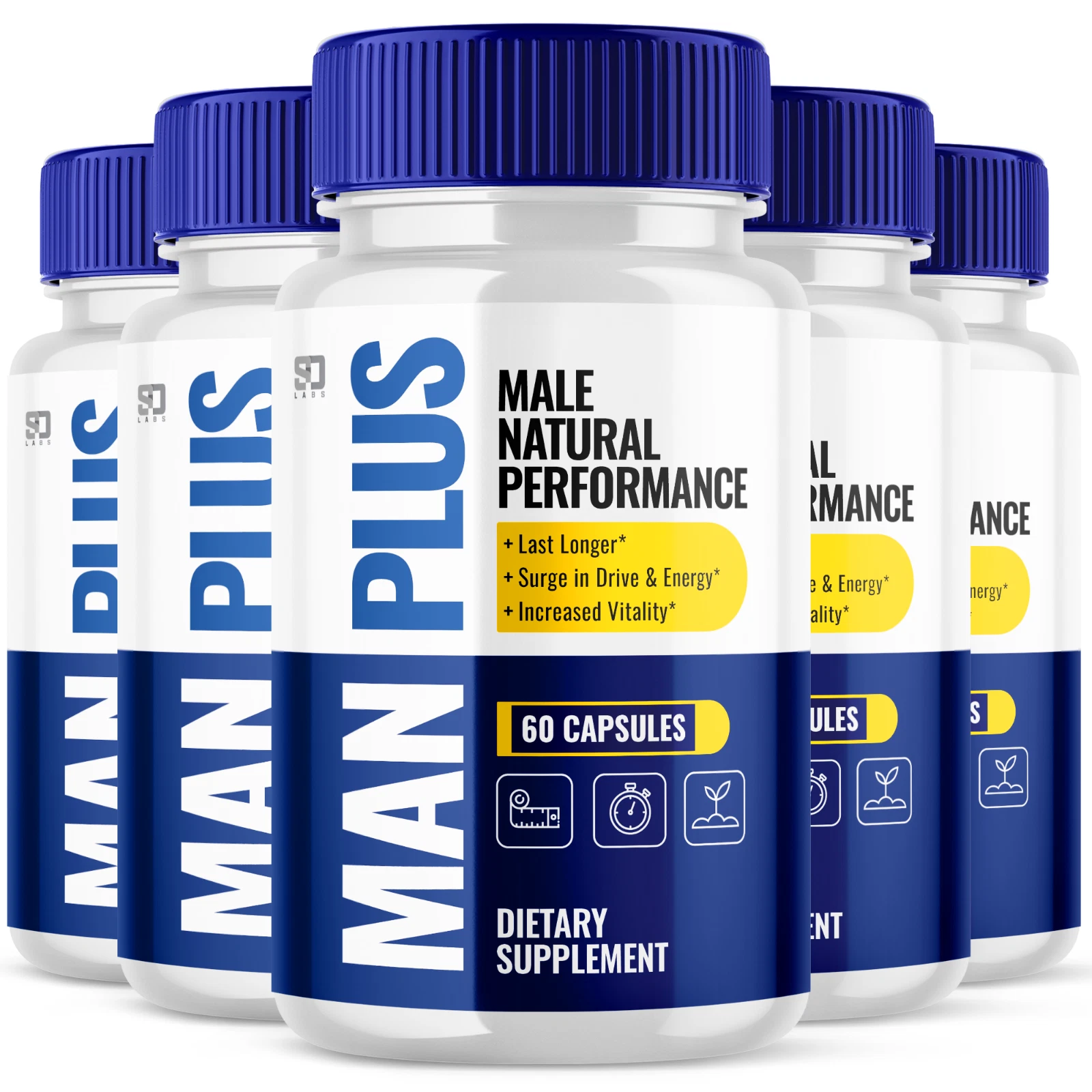 Man Plus Boosts Energy, Vitality and Male Natural Performance (5 Pack)