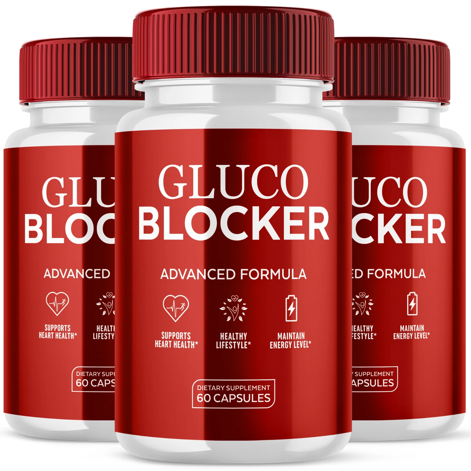 Gluco Blocker Blood Sugar Support Formula Advanced Glycogen Support 180 Capsules