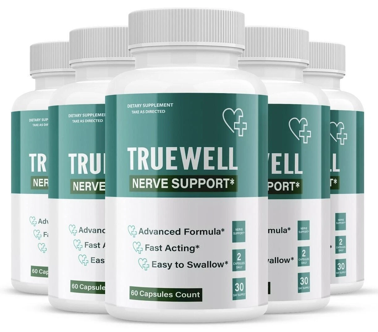 (5 Pack) Truewell Nerve Support Relief Supplement, True Well (300 Capsules)