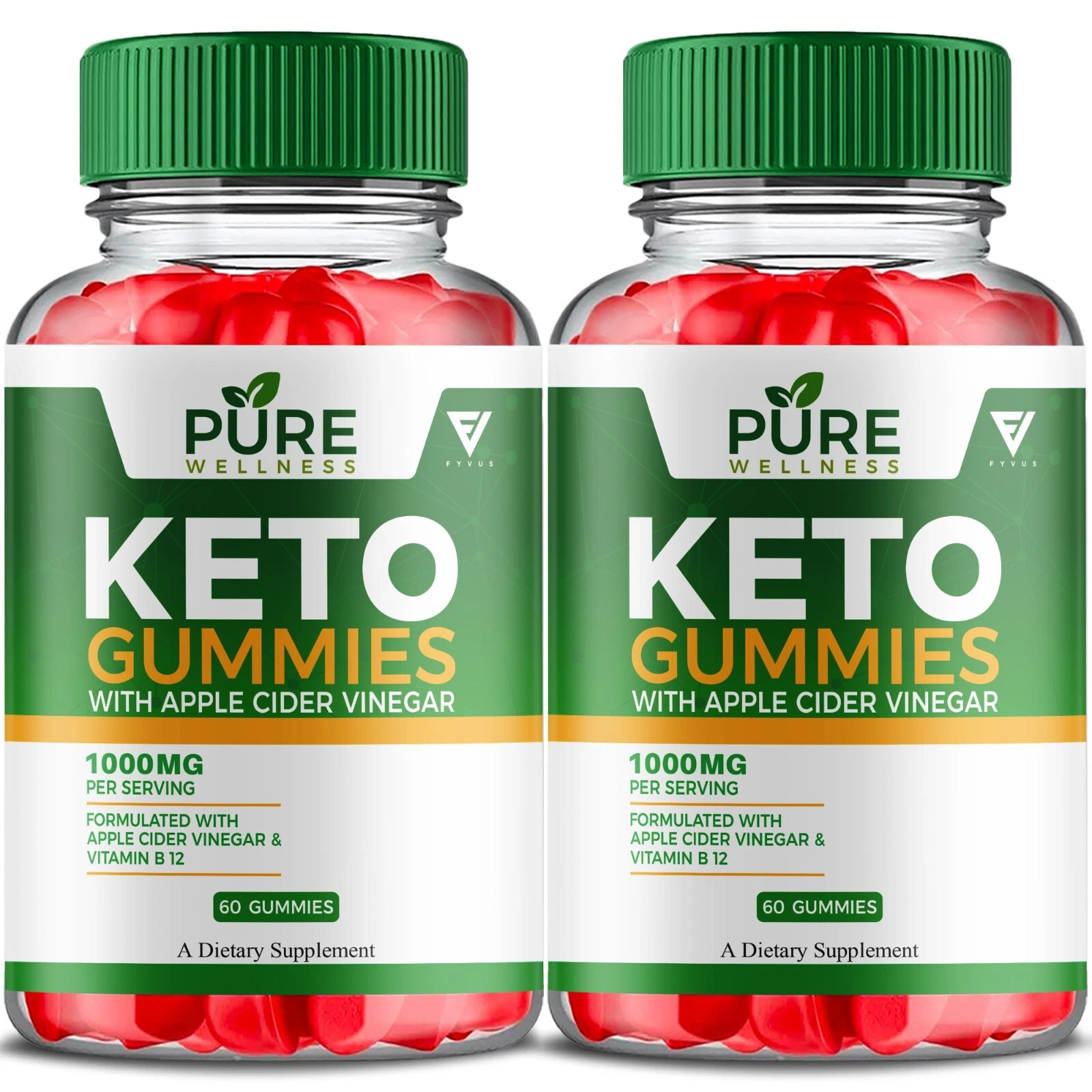 (2 Pack) Pure Wellness Keto ACV Gummies, PureWellness Advanced ACV (120 Gummies)