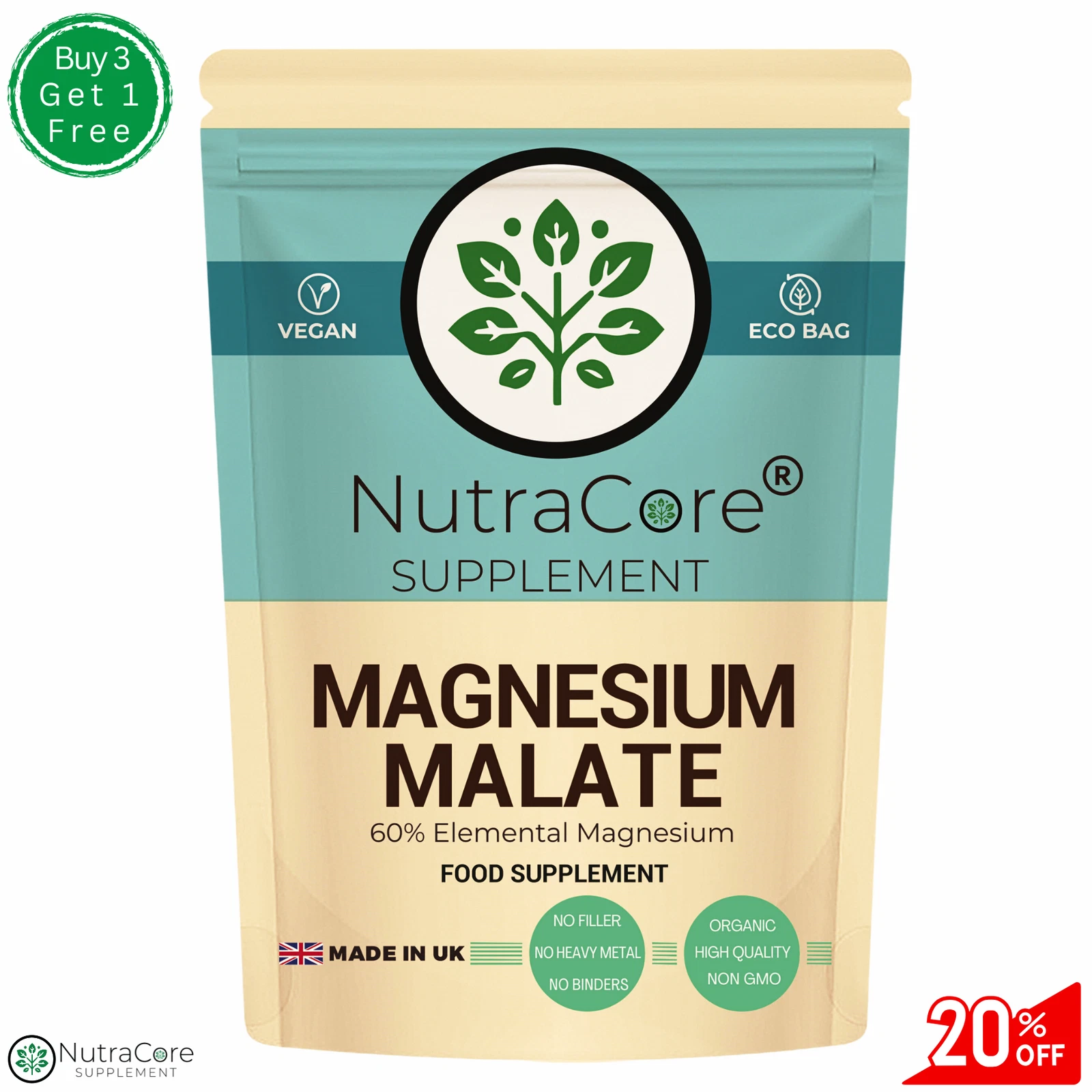 Magnesium Malate 650mg magnesium Capsule-Vegan magnesium & Strong Product-90Caps