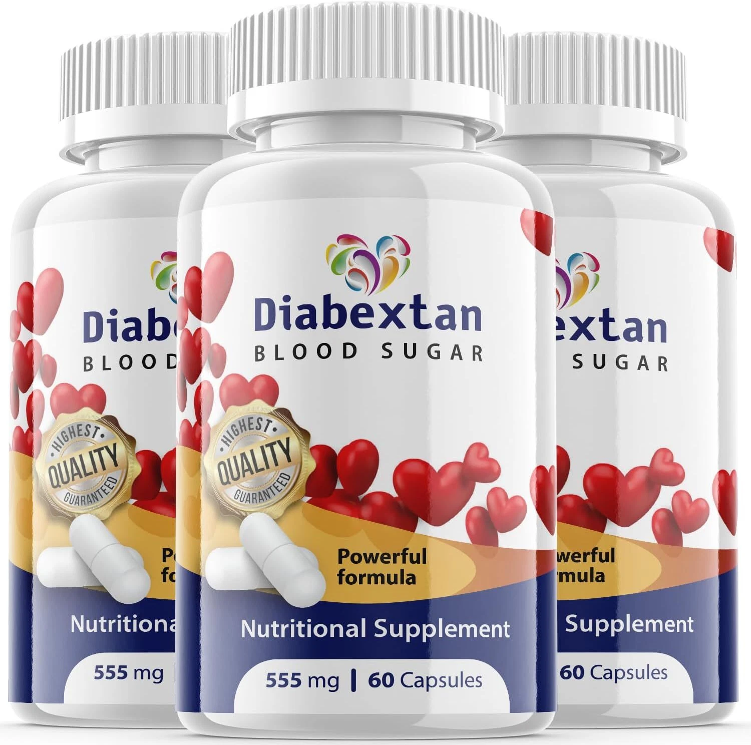 Diabextan Pills - Diabextan For Blood Pressure & Sugar Support OFFICIAL - 3 Pack