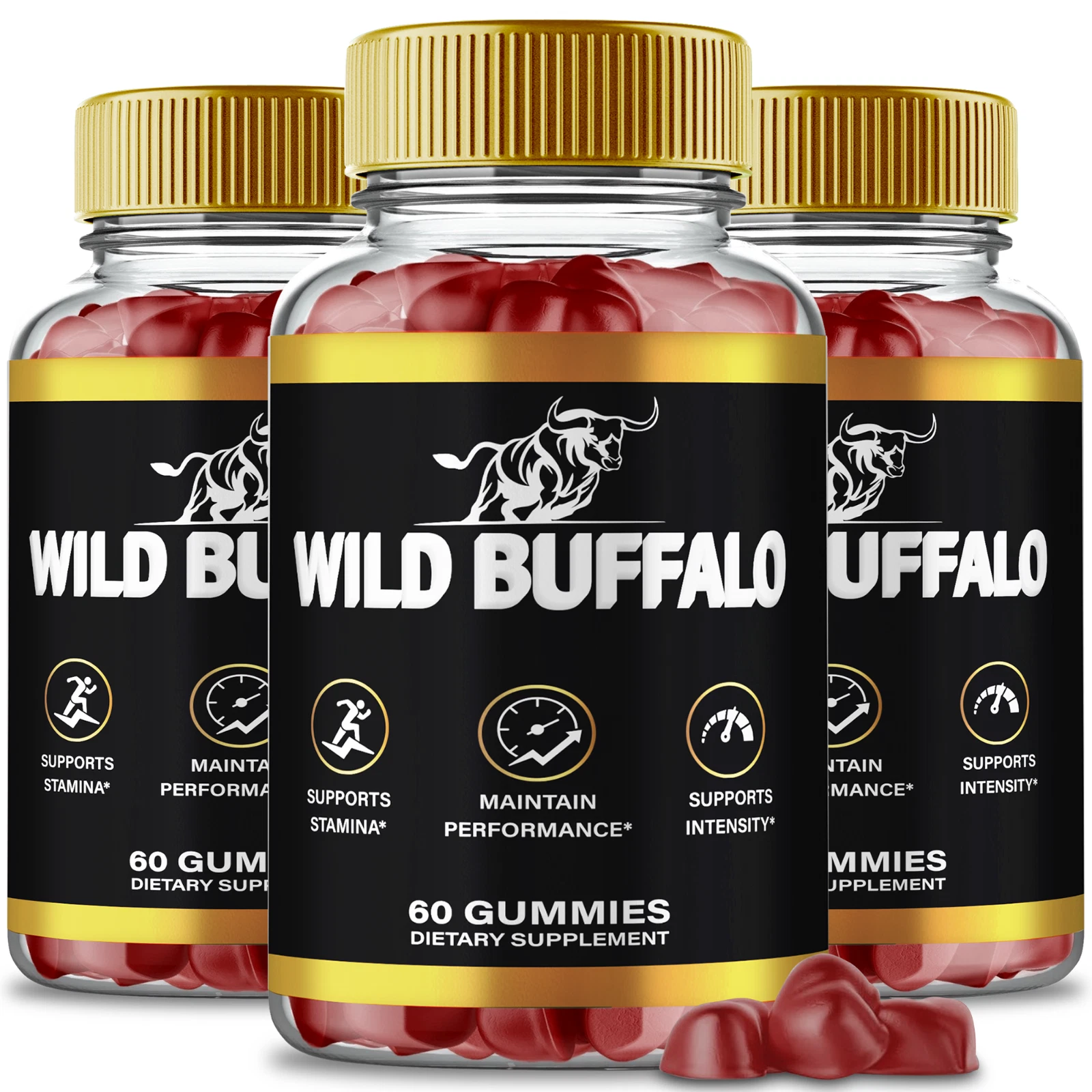 (3 Pack) Wild Buffalo Male Gummies, WildBuffalo Performance Gummy for Men