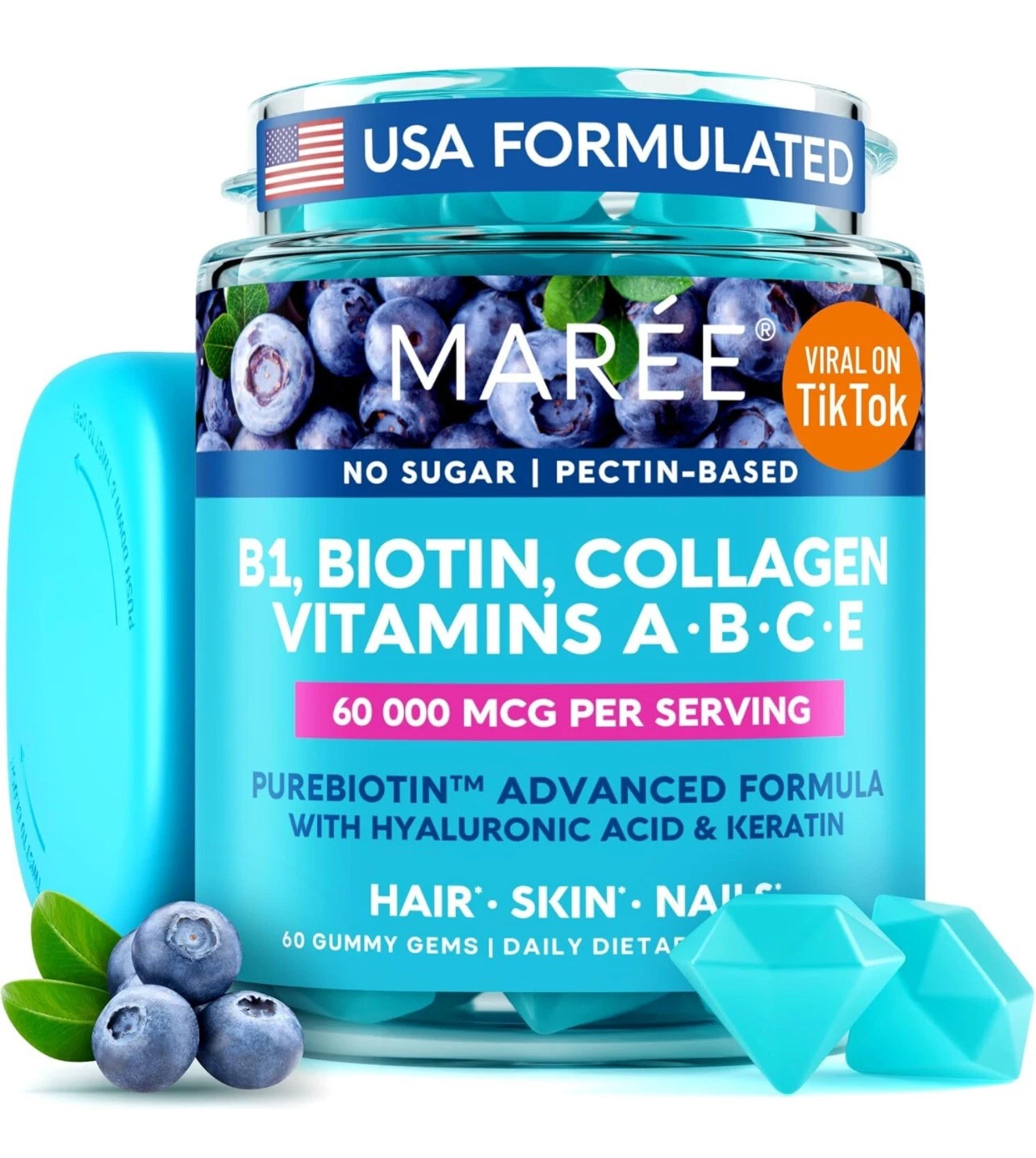 *MAREE Vitamin B1 Thiamine & B7 Biotin Gummies.All In 1 Product.Vitamin Complex*