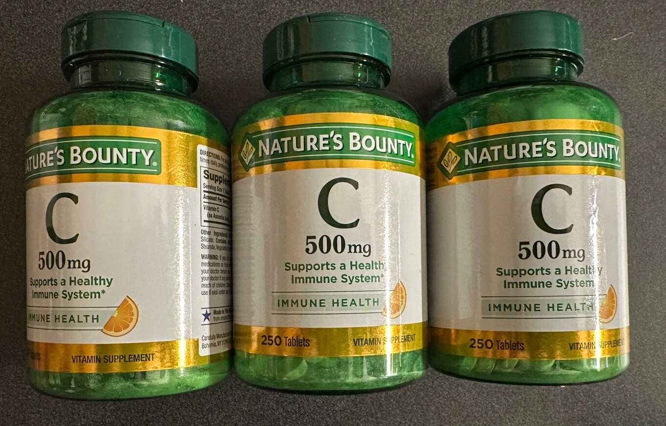 Nature's Bounty Vitamin C, Supports a Healthy Immune 250 Count (Pack of 3)